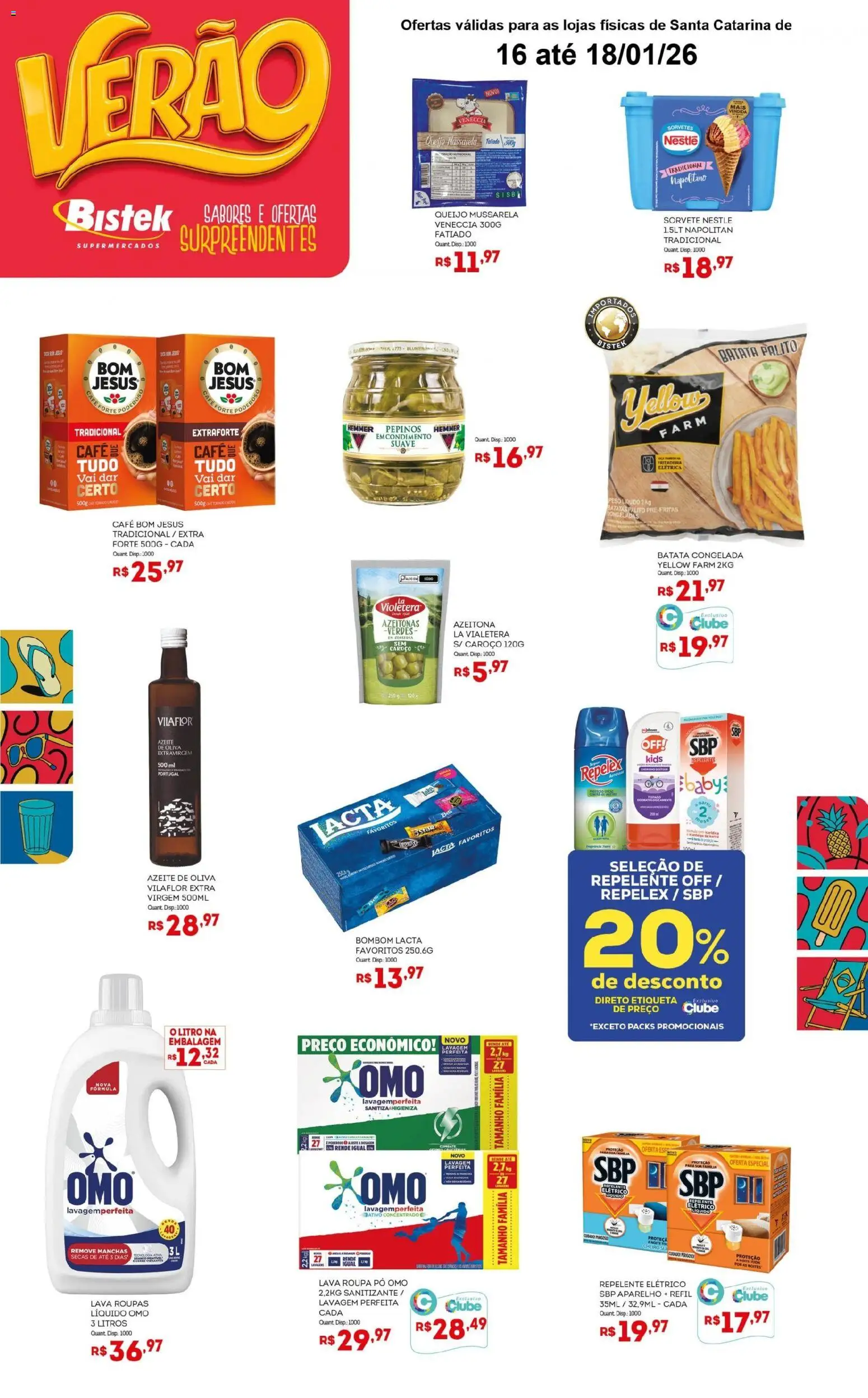 Bistek Supermercados Folheto - válido de 16.01.2026 | Página: 2 | Produtos: Roupas, Pepinos, Sorvete, Azeite