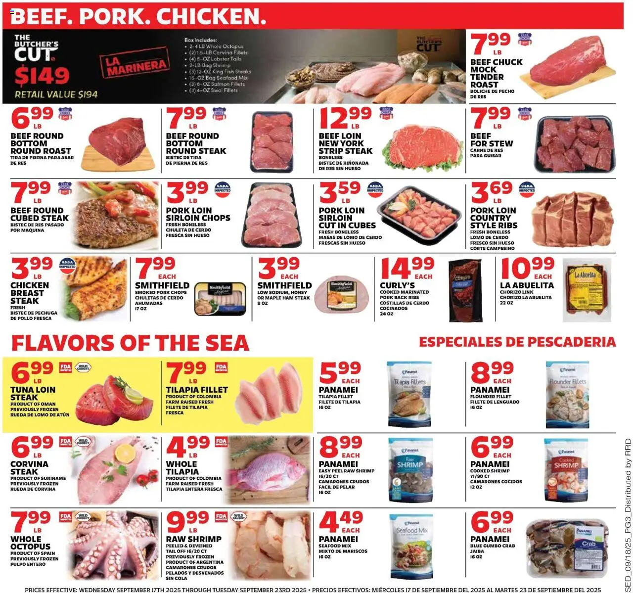 Sedano's Current Ad - FL - valid from 17.09.2025 | Page: 3 | Products: Box, Ham, Seafood, Bag