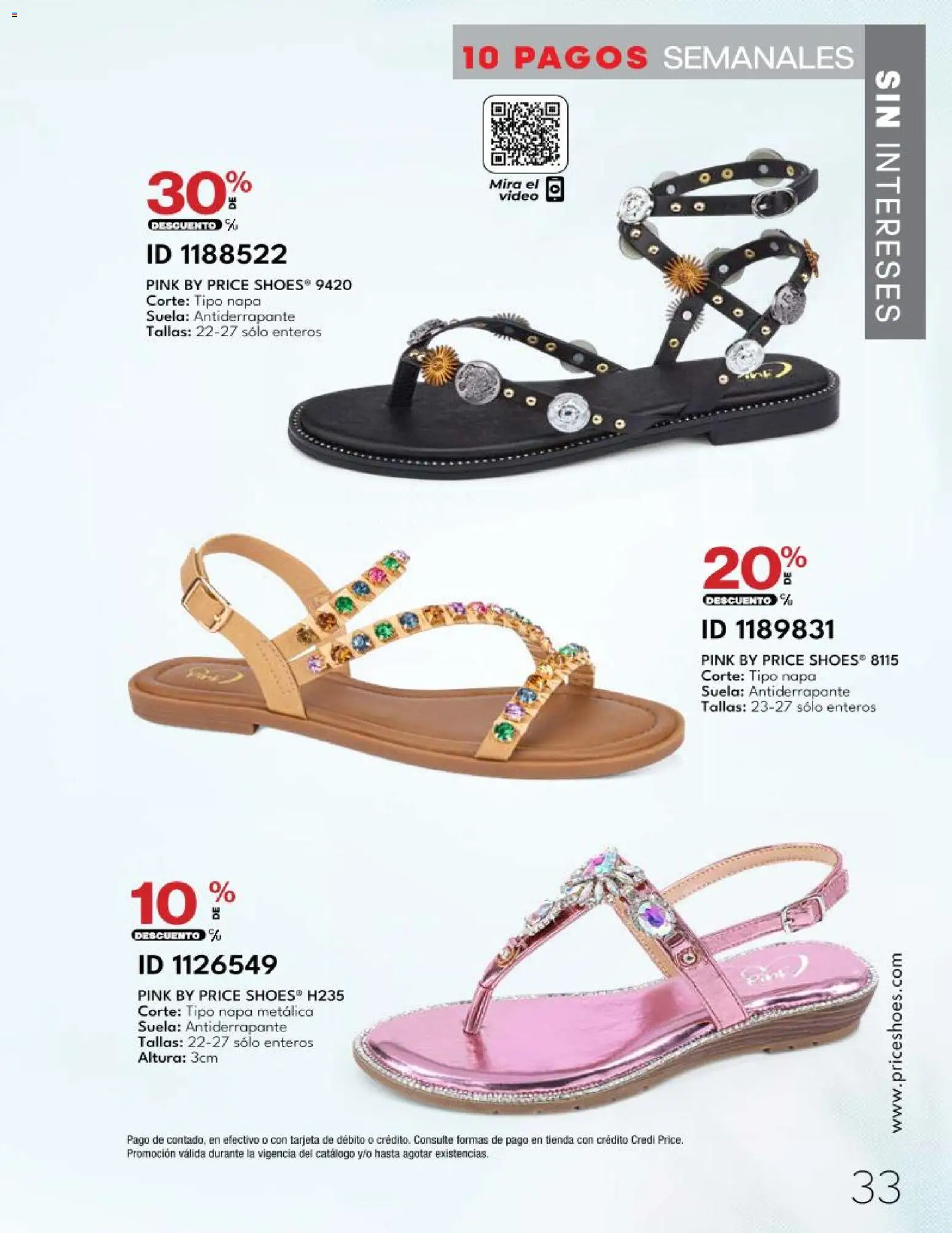 Nuevas ofertas de Price Shoes válidas en toda la República Mexicana desde el 20.03.2026. ¡Encuentra las mejores ofertas en Price Shoes catálogo 10 Pagos Sin Intereses! | Página: 33 | Productos: Video