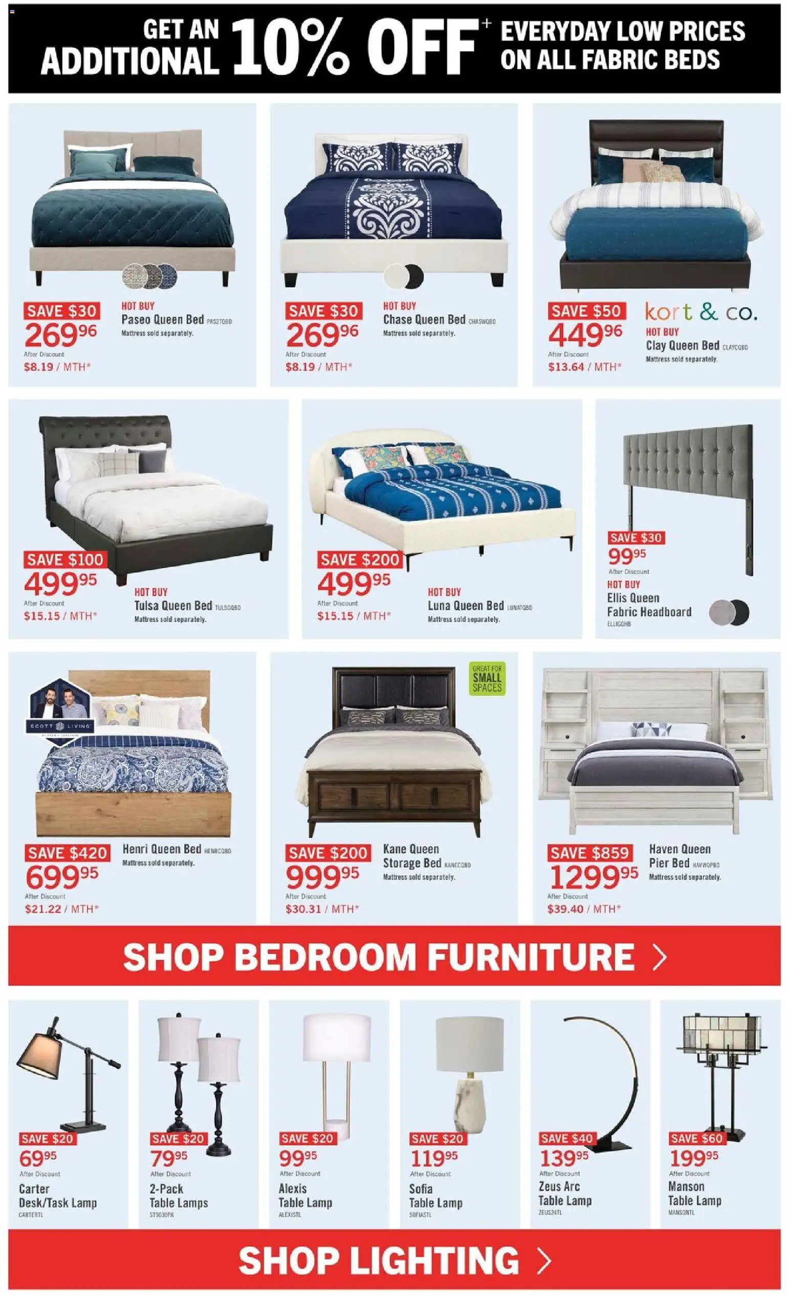 The Brick flyer valid from 26.03.2026 | Page: 7 | Products: Bed, Mattress, Table, Lamp