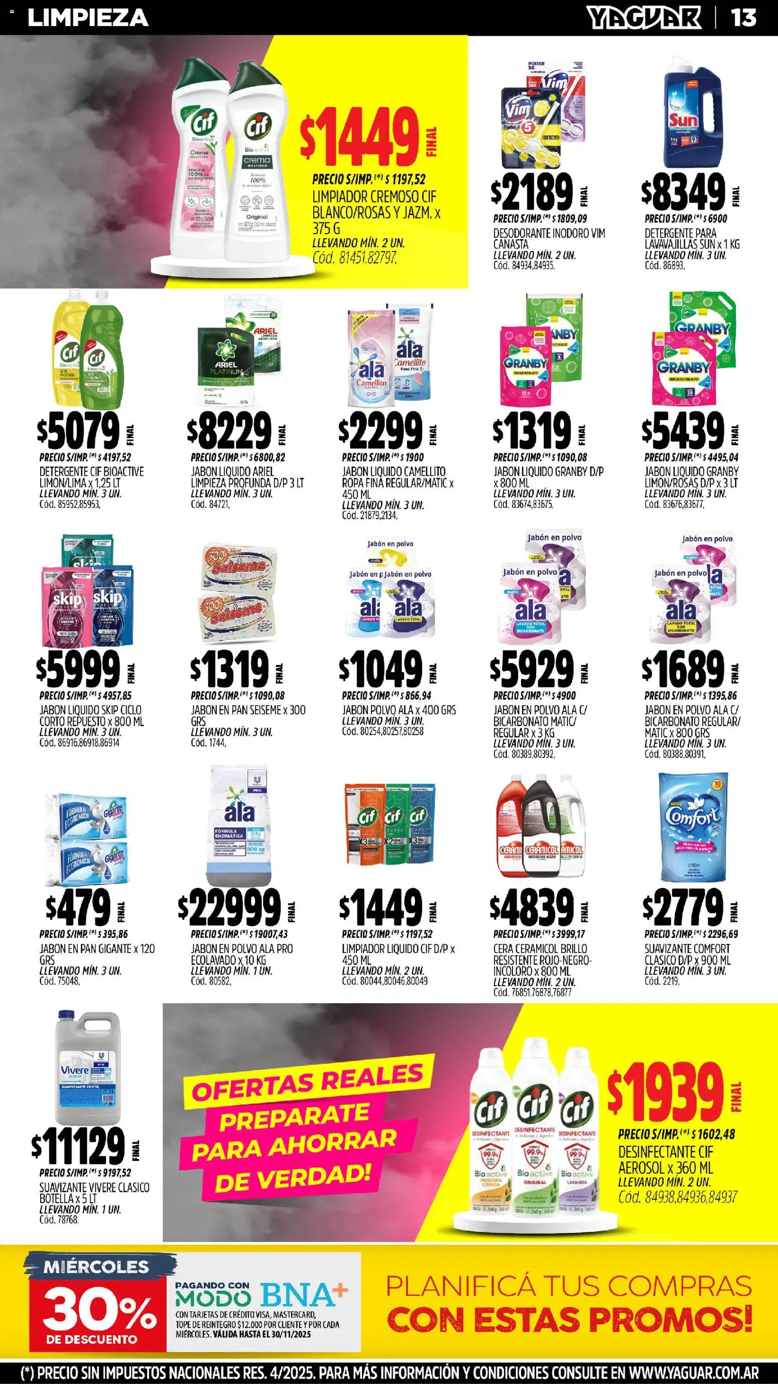 Yaguar catálogo │ válido desde el 24.11.2025 | Página: 14 | Productos: Inodoro, Jabón, Jabón en polvo, Limpiador