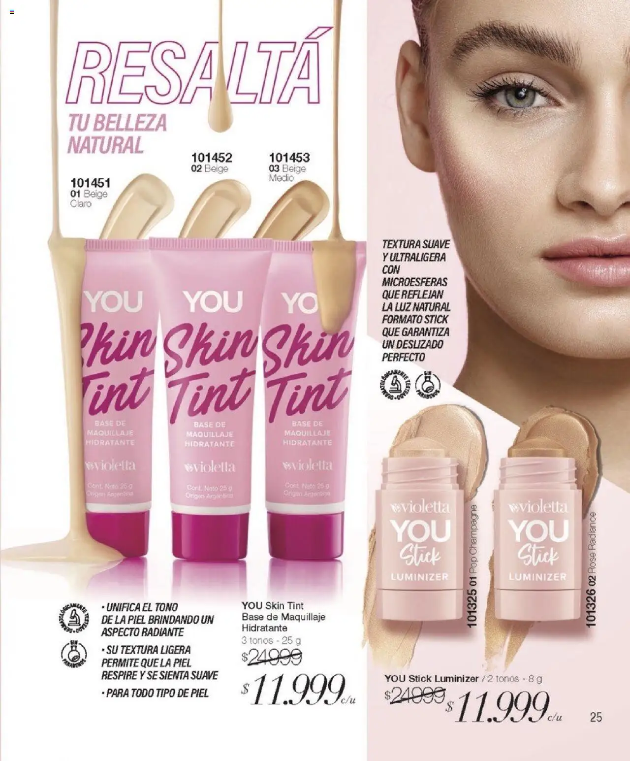 Violetta catálogo │ válido desde el 06.06.2025 | Página: 25 | Productos: Base de maquillaje, Maquillaje, Champagne, Té