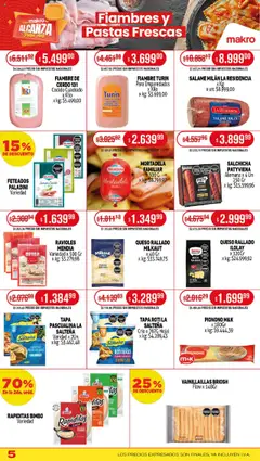 Makro ofertas │ válido desde el 18.09.2025 | Página: 5 | Productos: Jamón cocido, Salchicha, Paleta, Queso