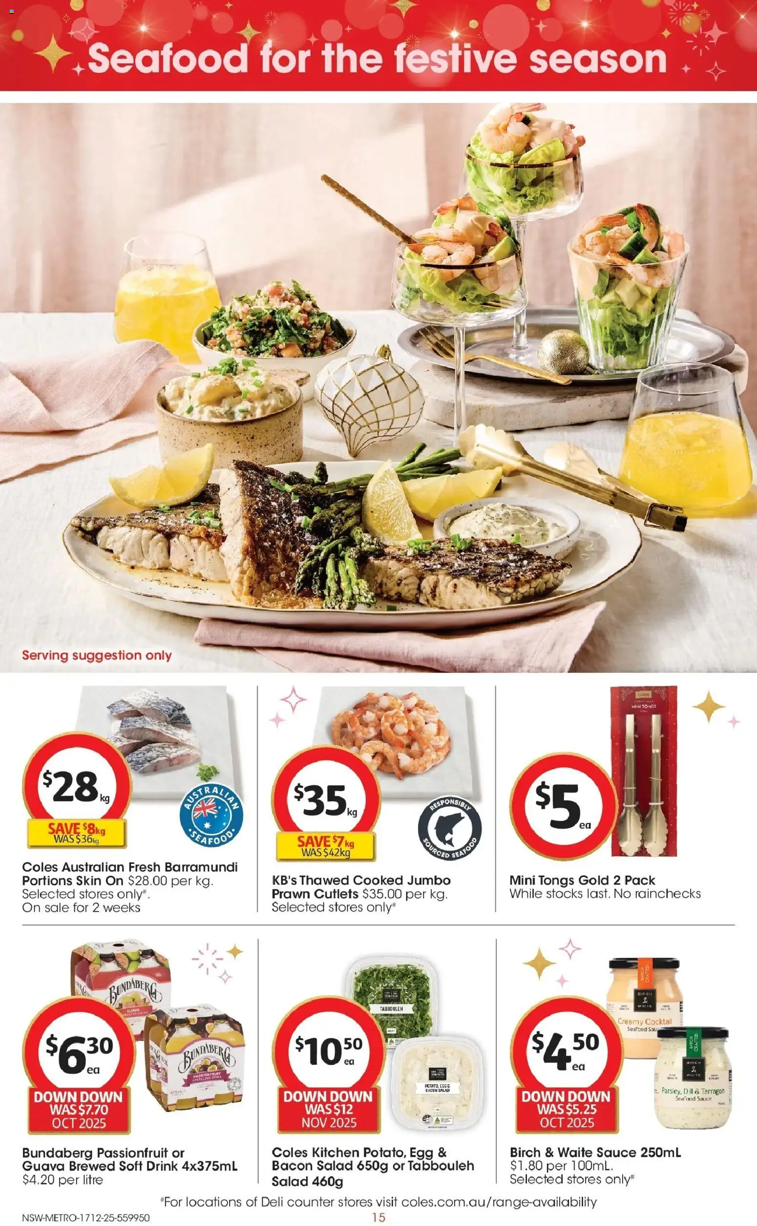 Coles catalogue - valid from 17.12.2025 | Page: 15 | Products: Bacon, Salad, Sauce, Dill