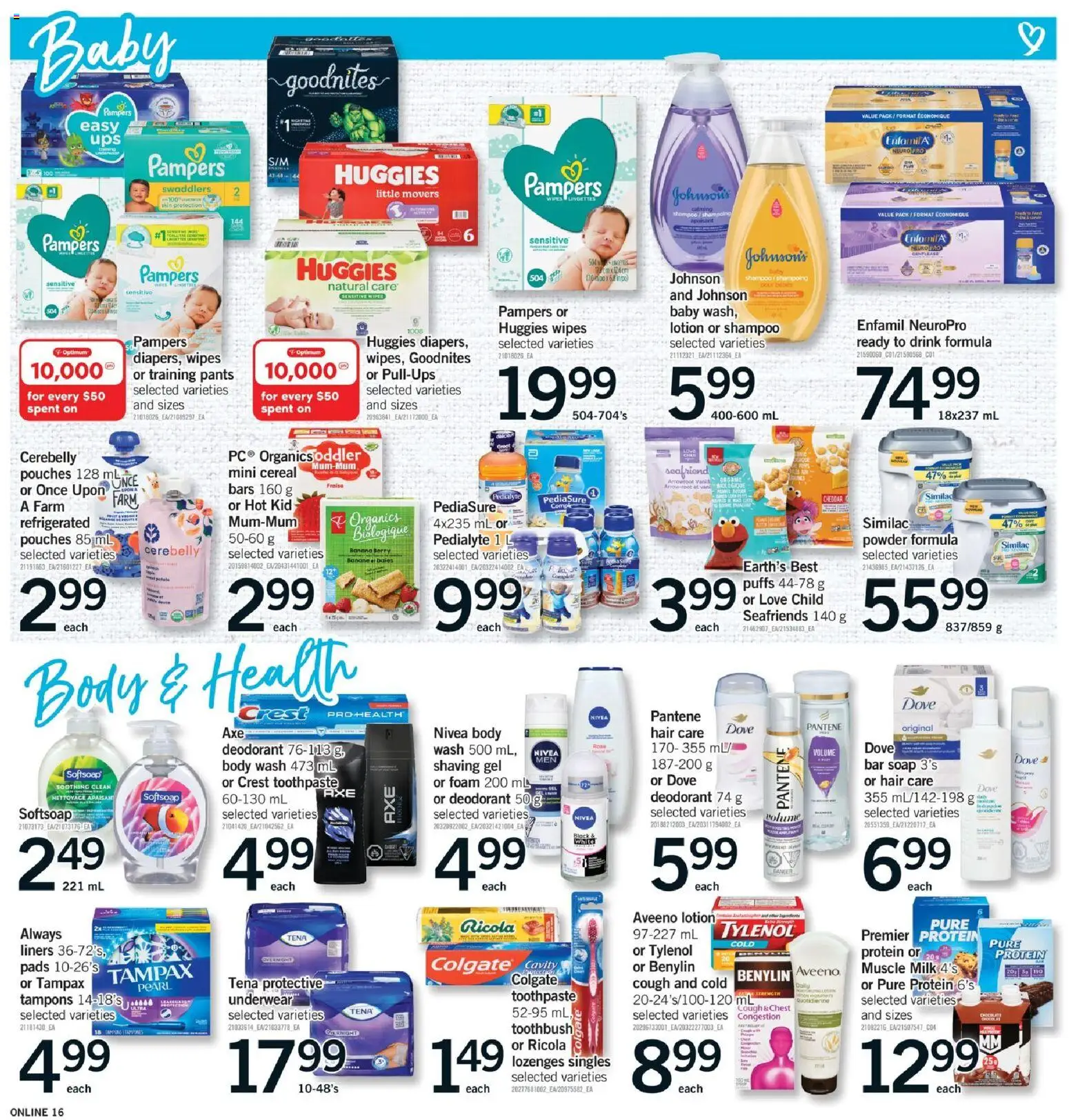 Fortinos flyer valid from 20.11.2025 | Page: 16 | Products: Shampoo, Body wash, Deodorant, Toothpaste