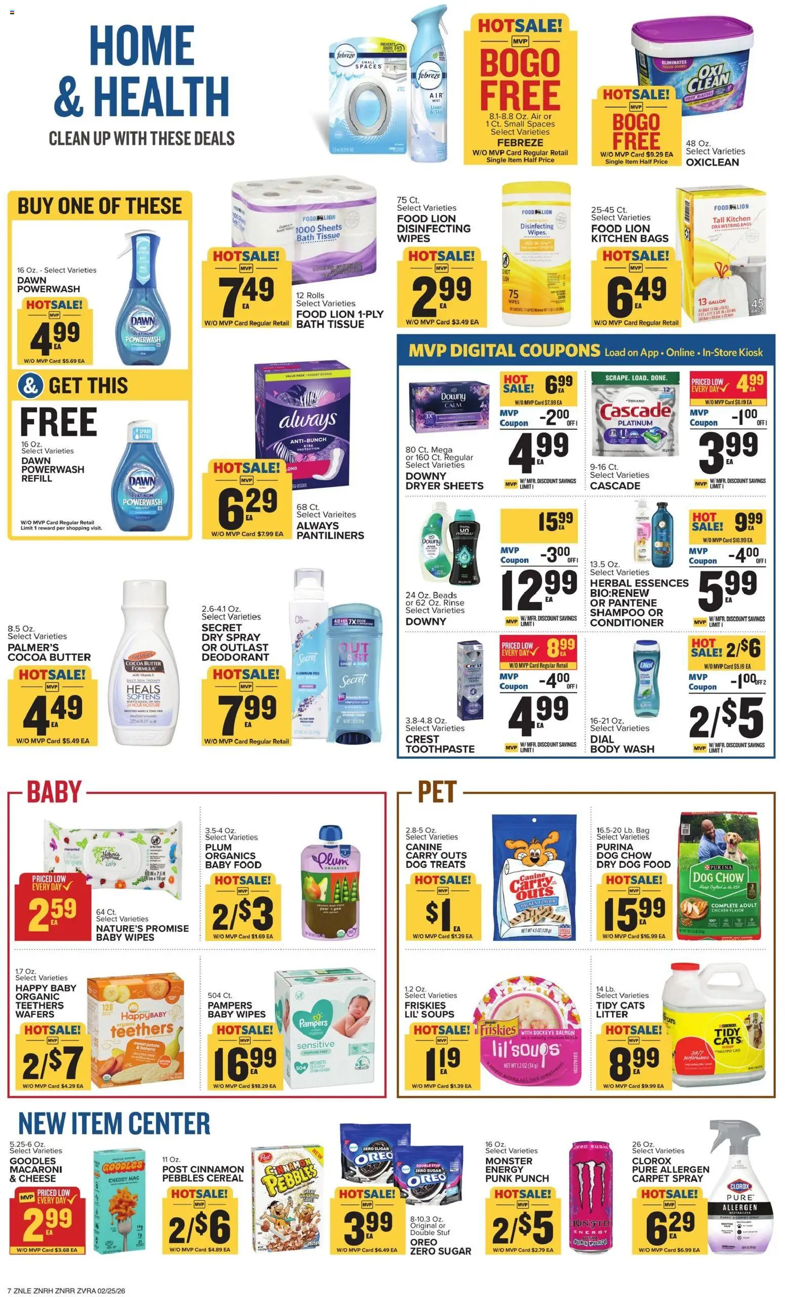 Food Lion Weekly Ad - valid from 25.02.2026 | Page: 14 | Products: Dog Treats, Dog Food, Butter, Body Wash