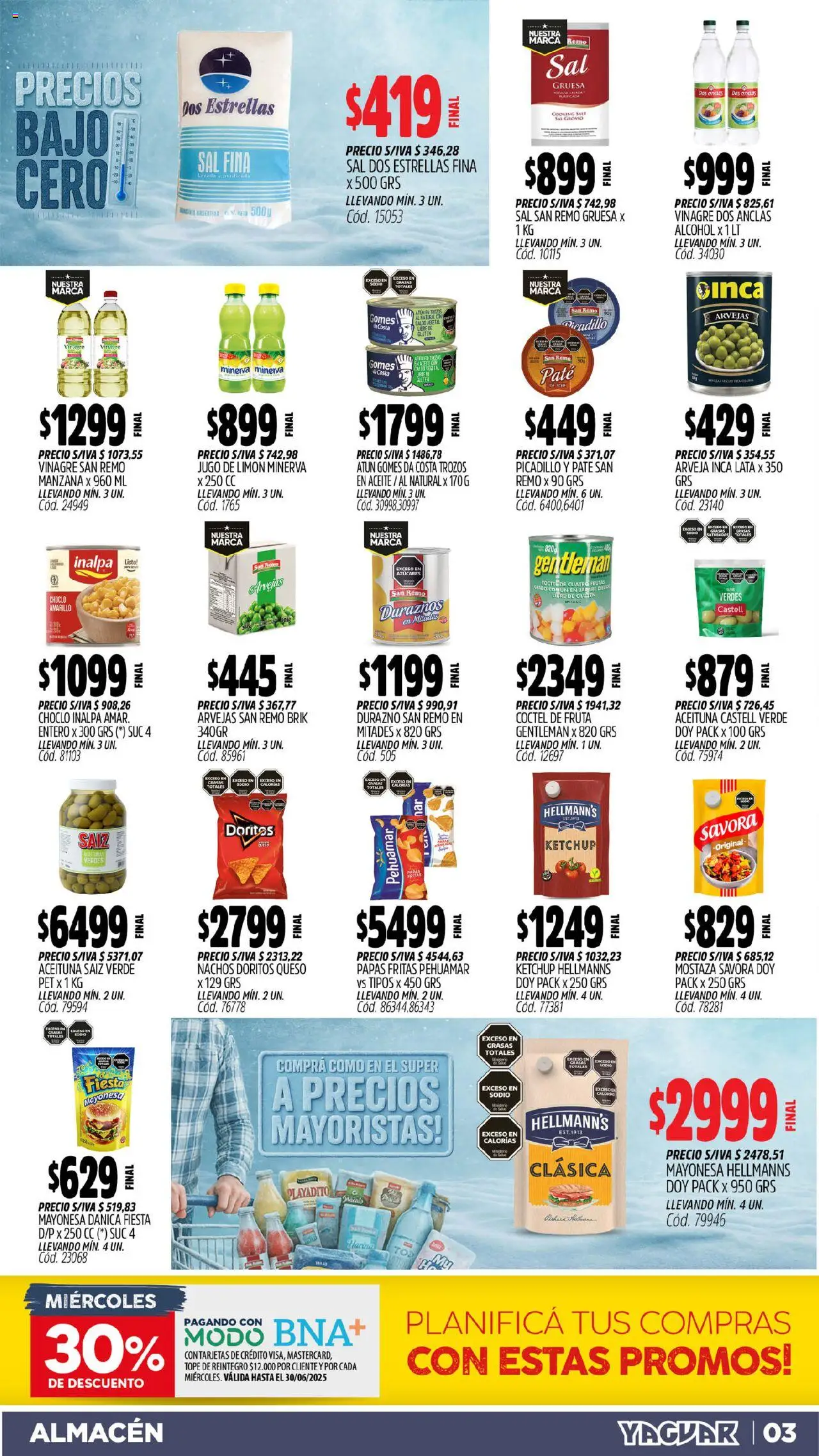 Yaguar - Jujuy │ válido desde el 16.06.2025 | Página: 3 | Productos: Arveja, Aceite, Sal, Atún