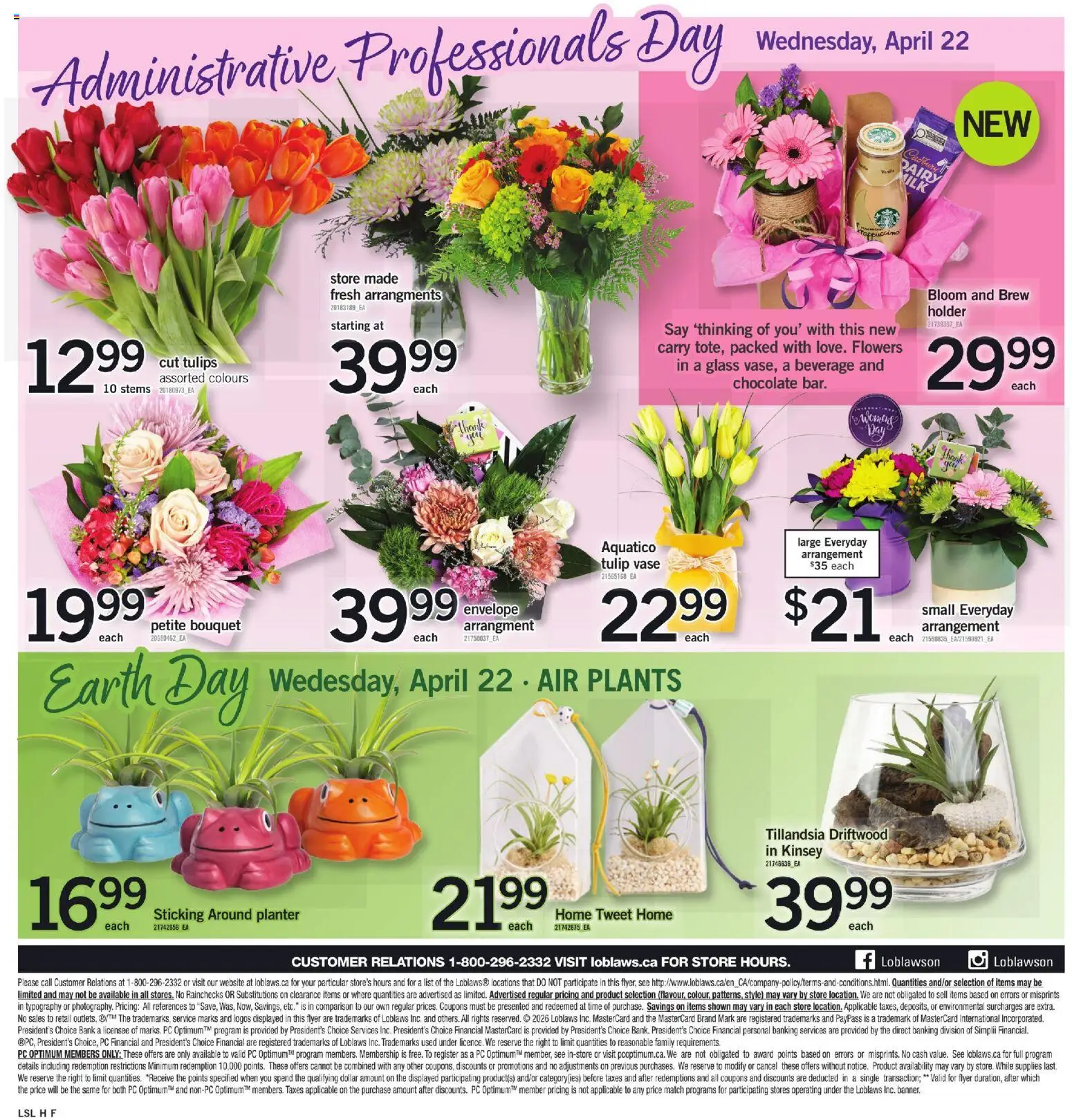Loblaws flyer valid from 16.04.2026 | Page: 8 | Products: PC, Vase, Milk, Chocolate