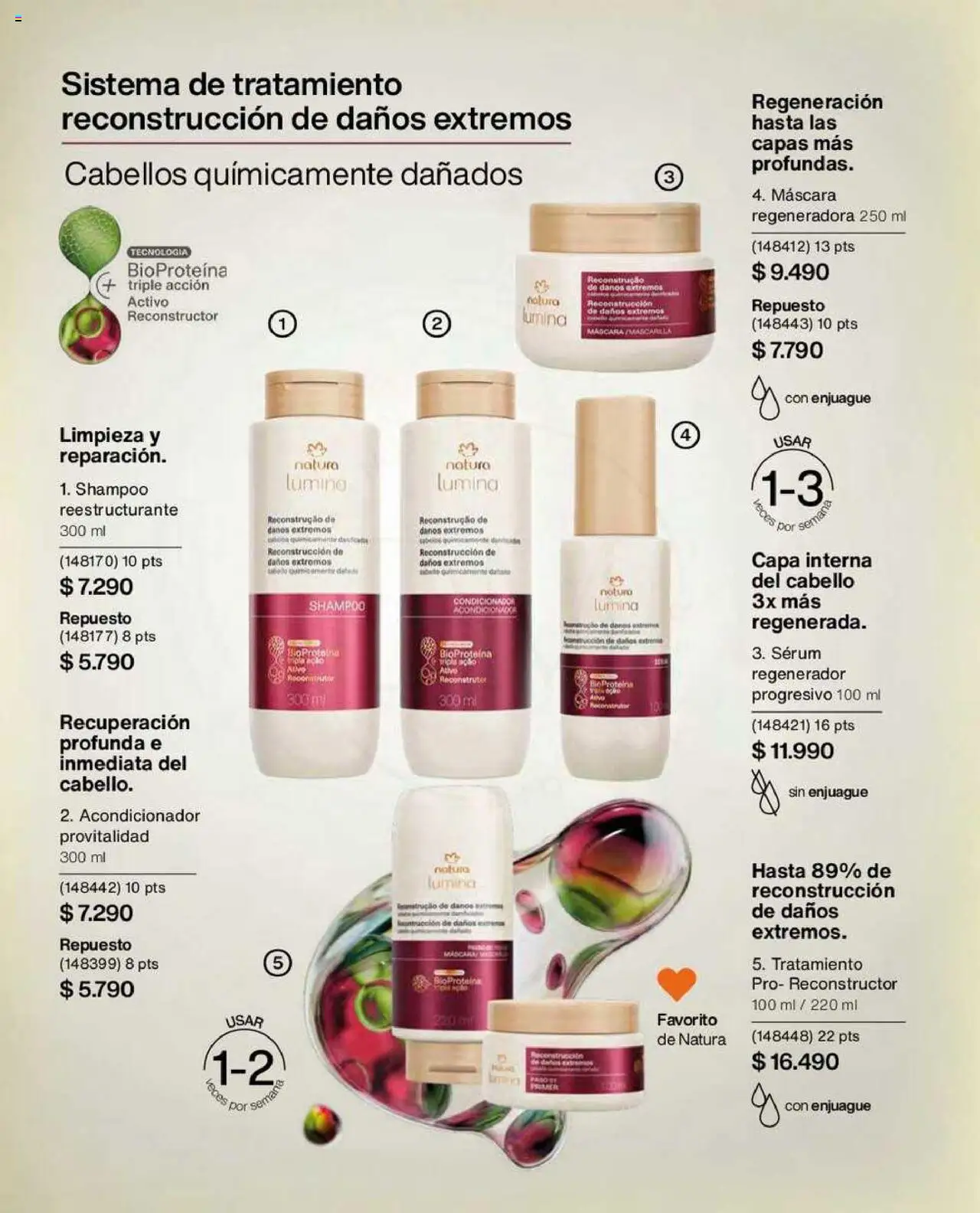 Natura catálogo │ válido desde el 22.07.2025 | Página: 128 | Productos: Máscara, Acondicionador, Shampoo, Serum