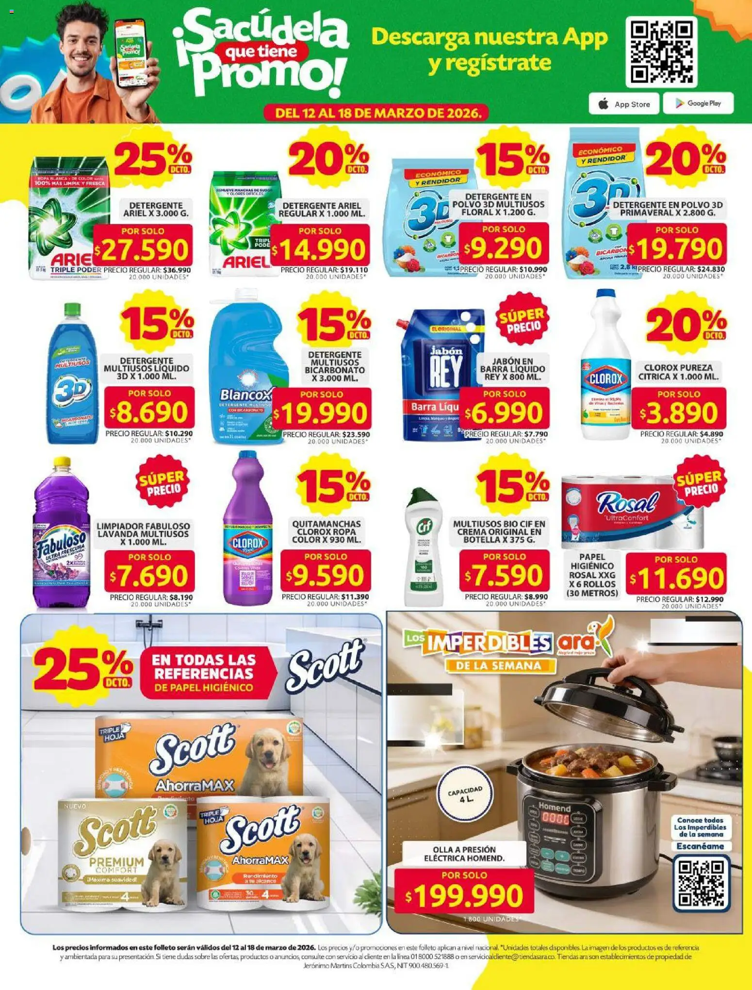 Ara revista - valida desde el 12.03.2026 | Página: 9 | Productos: Olla, Quitamanchas, Ropa, Papel higiénico