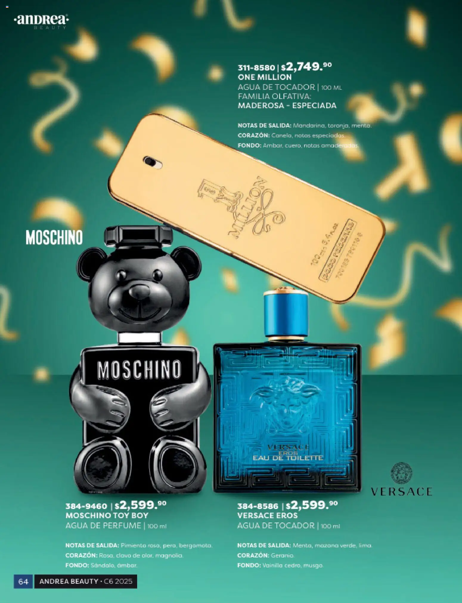 Nuevas ofertas de Andrea válidas en toda la República Mexicana desde el 31.10.2025. ¡Encuentra las mejores ofertas en Andrea catálogo Beauty! | Página: 64 | Productos: Pimienta, Agua, Perfume, Eau de toilette