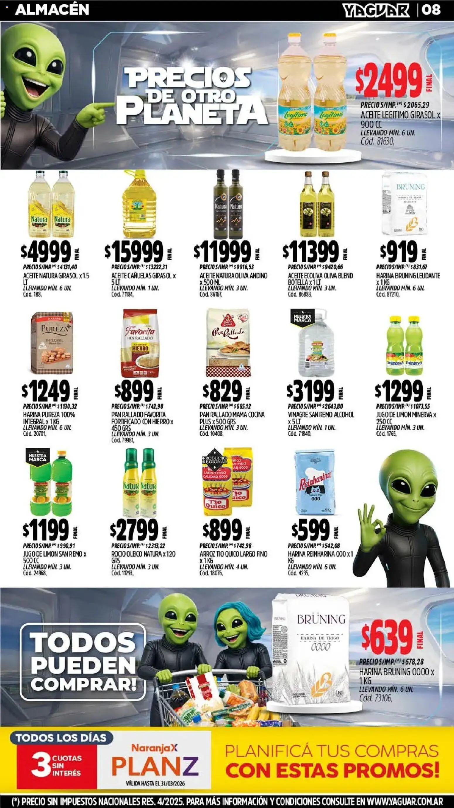 Yaguar - Oferta Semanal Santa Fé │ válido desde el 02.03.2026 | Página: 8 | Productos: Cocina, Vinagre, Oliva, Pan rallado