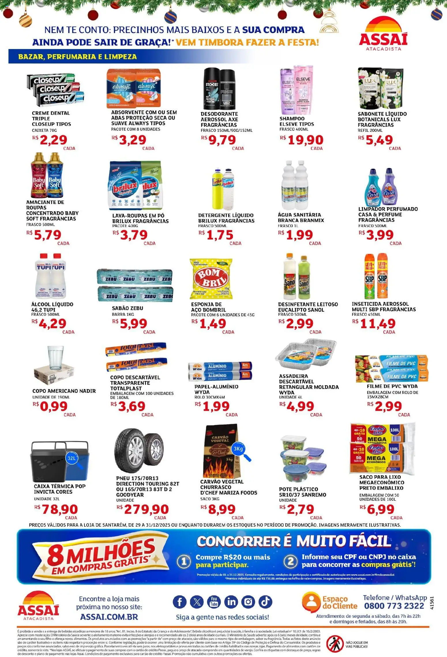 Assaí Atacadista Folheto - válido de 29.12.2025 | Página: 4 | Produtos: Esponja, Creme, Absorvente, Água sanitária