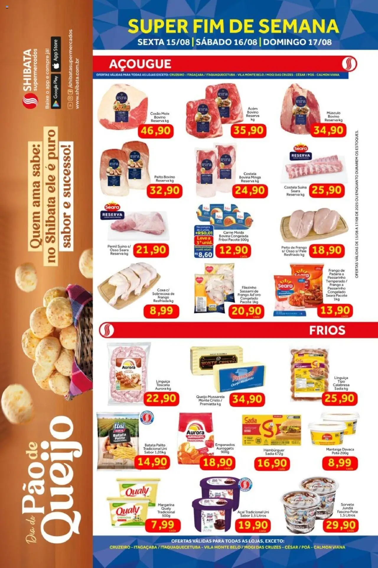 Shibata Folheto - válido de 15.08.2025 | Página: 1 | Produtos: Linguiça, Poá, Batata, Peito de frango