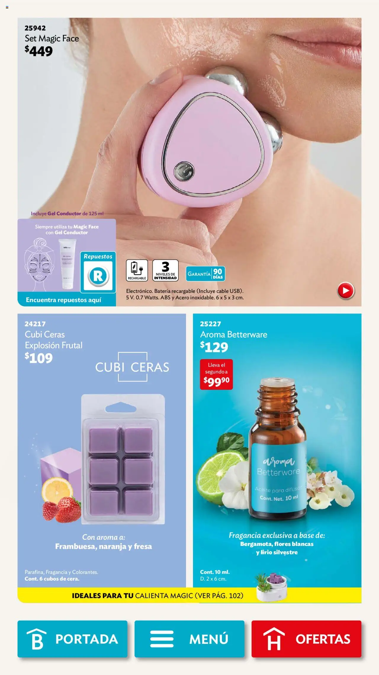 Nuevas ofertas de Betterware válidas en toda la República Mexicana desde el 29.09.2025. ¡Encuentra las mejores ofertas en Betterware - Campaña 10 2025! | Página: 103 | Productos: Fresa, Aceite, Cable, Fragancia