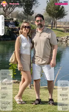Vista previa de Del Sol y Woolworth catálogo Vacaciones 2026 , nuevo folleto de la tienda, válido en México a partir del 19.03.2026 | Página: 2 | Productos: Lentes, Playera, Short, Sandalias