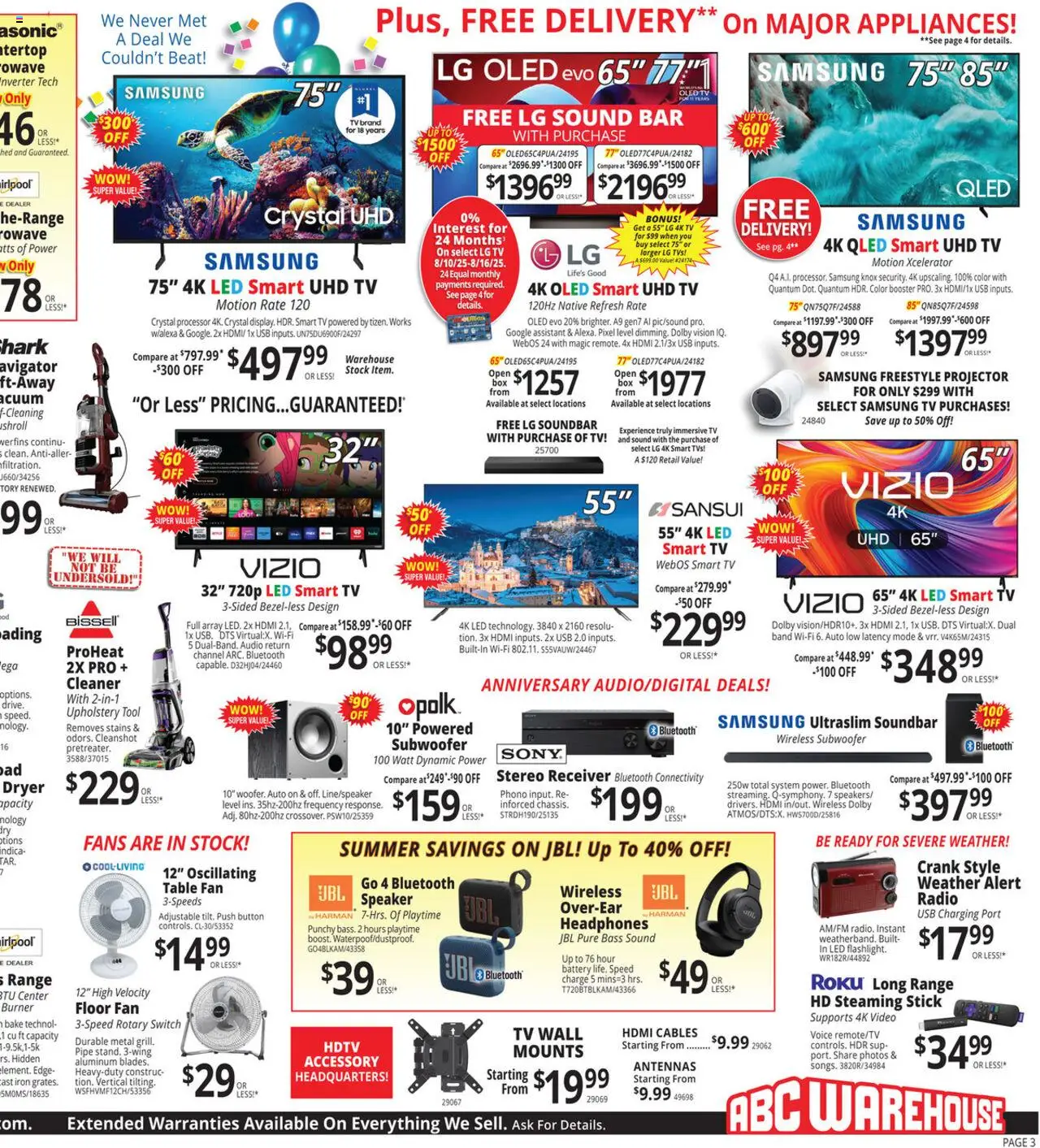 ABC Warehouse Weekly Ad - valid from 10.08.2025 | Page: 3 | Products: Battery, Receiver, Usb, Fan