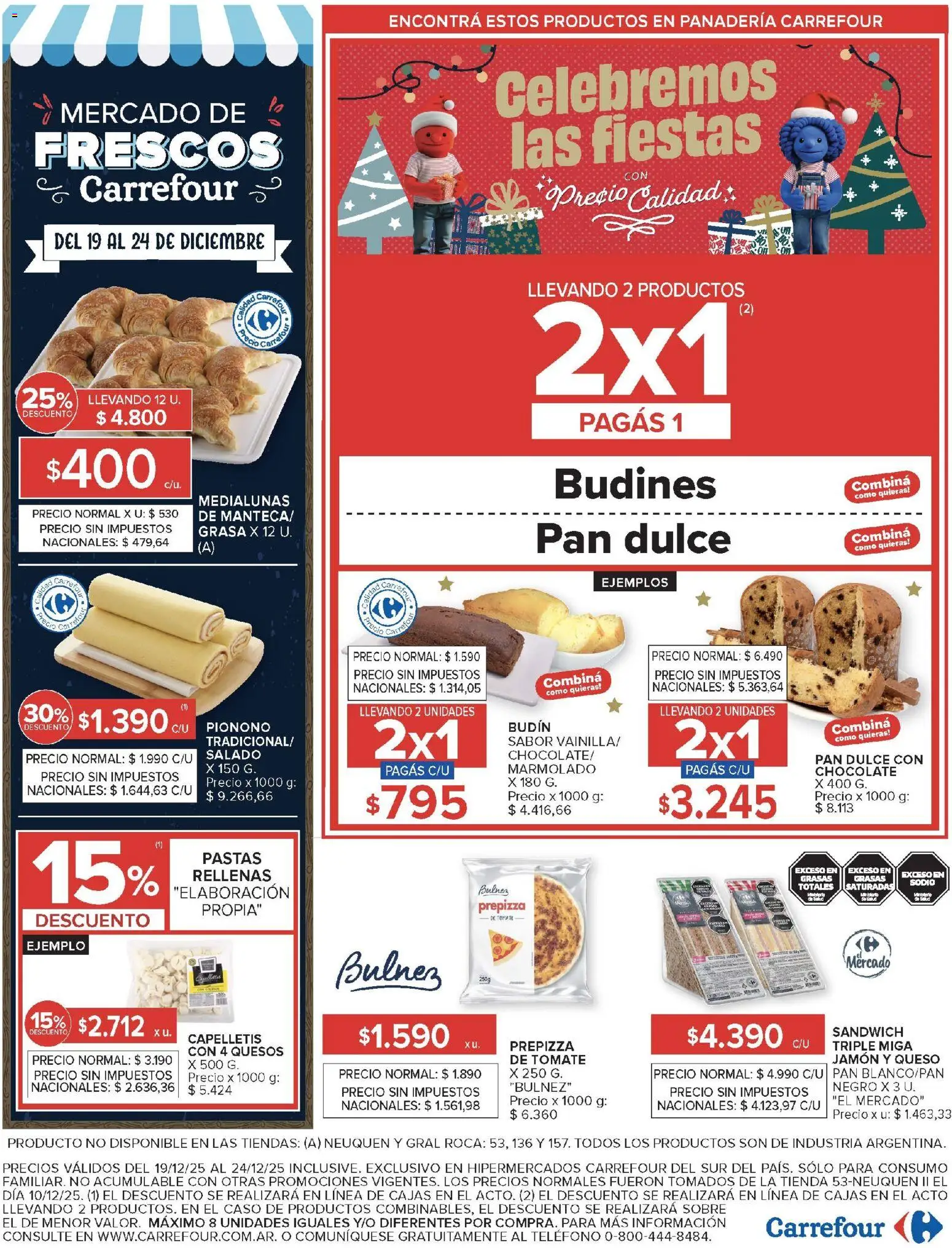 Carrefour ofertas │ válido desde el 19.12.2025 | Página: 24 | Productos: Teléfono, Chocolate, Jamón, Pionono