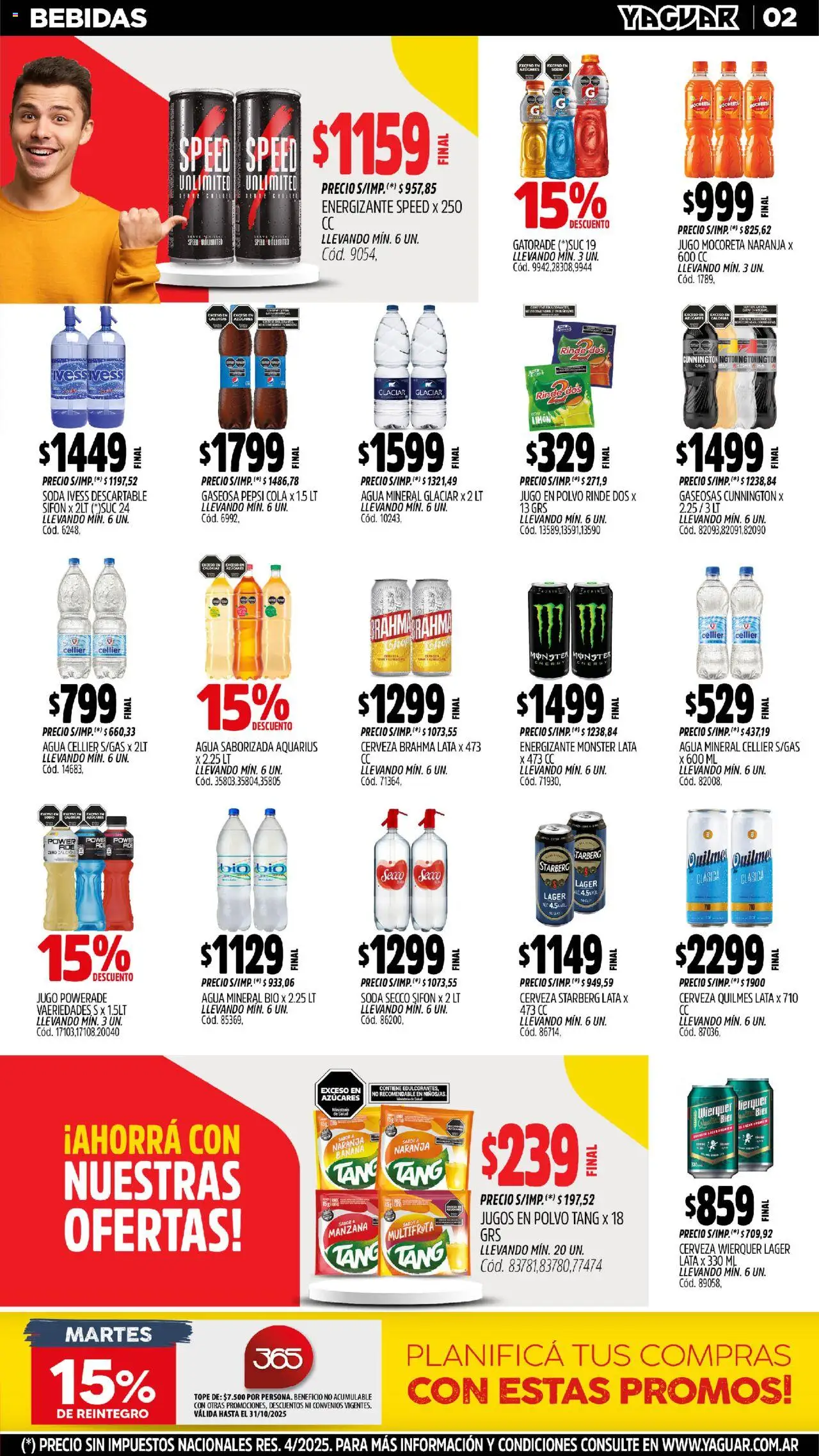 Yaguar - Trelew │ válido desde el 20.10.2025 | Página: 2 | Productos: Polvo, Soda, Manzana, Cerveza
