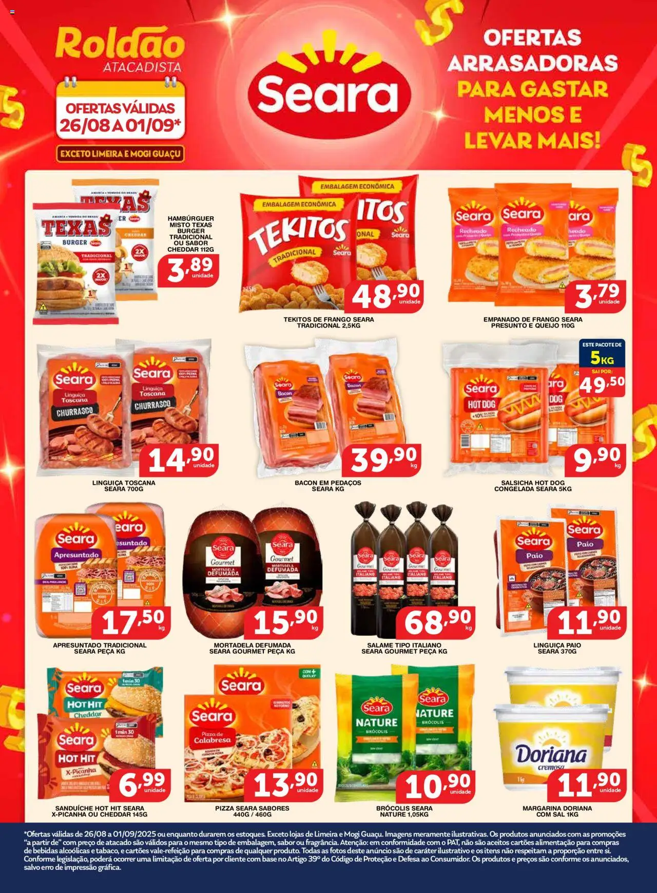 Roldão Folheto - válido de 26.08.2025 | Página: 1 | Produtos: Linguiça, Queijo, Mortadela, Cheddar