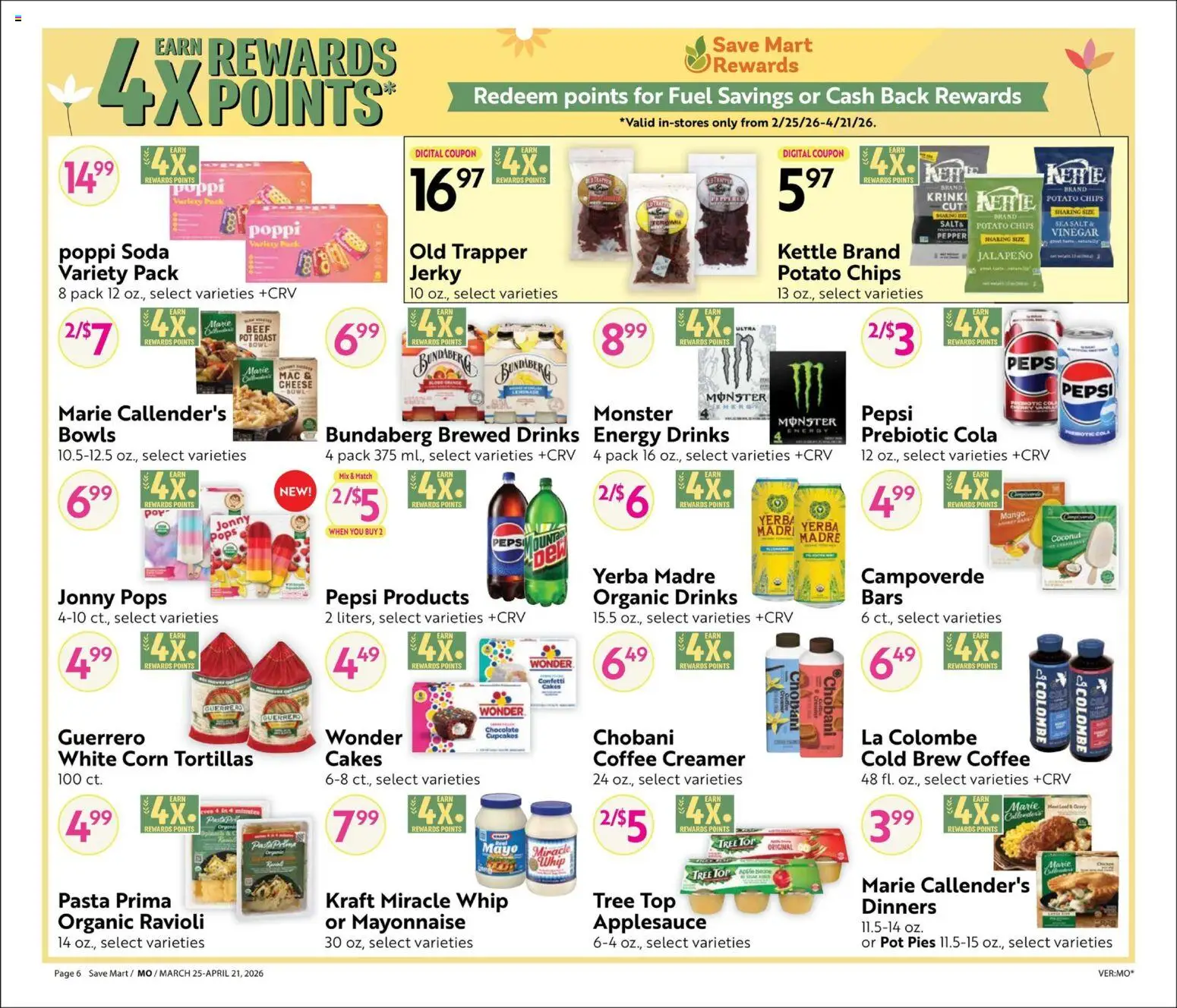 Save Mart Big Book of Savings - valid from 25.03.2026 | Page: 6 | Products: Corn, Beef, Pasta, Kettle