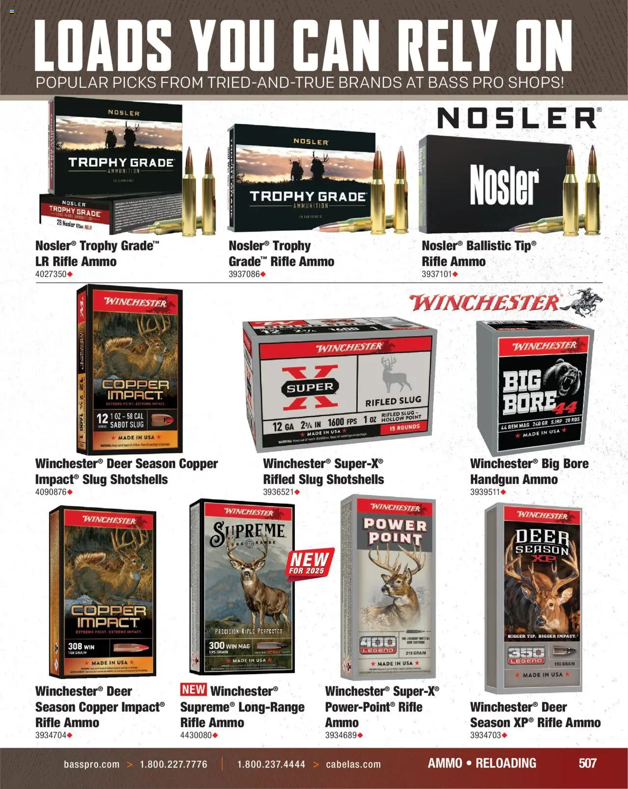 Cabela's Hunting Master 25 - valid from 11.08.2025 | Page: 507 | Products: Ammo, Handgun, Rifle