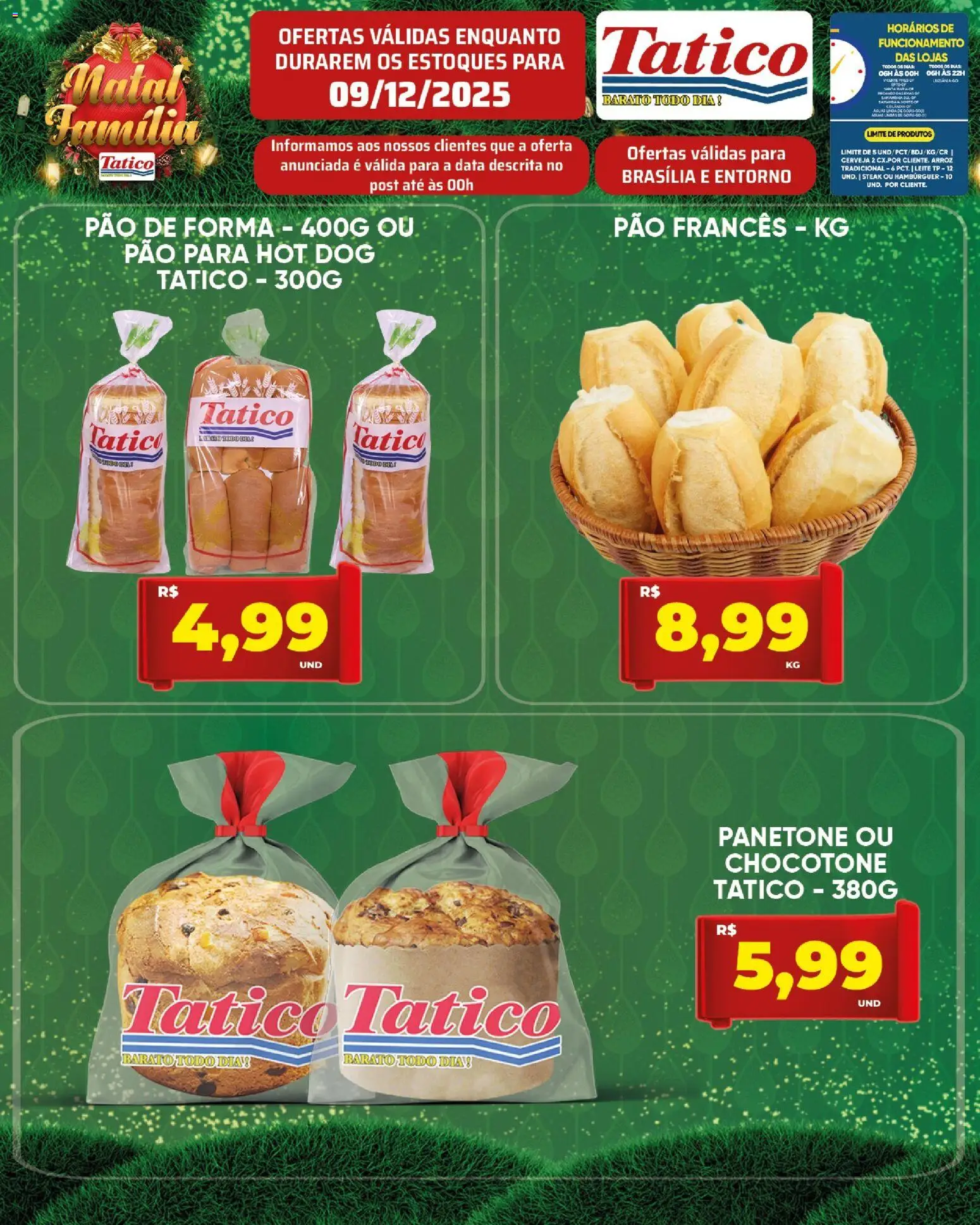 Tatico Folheto - válido de 10.12.2025 | Página: 23 | Produtos: Hambúrguer, Pão francês, Panetone, Chocotone
