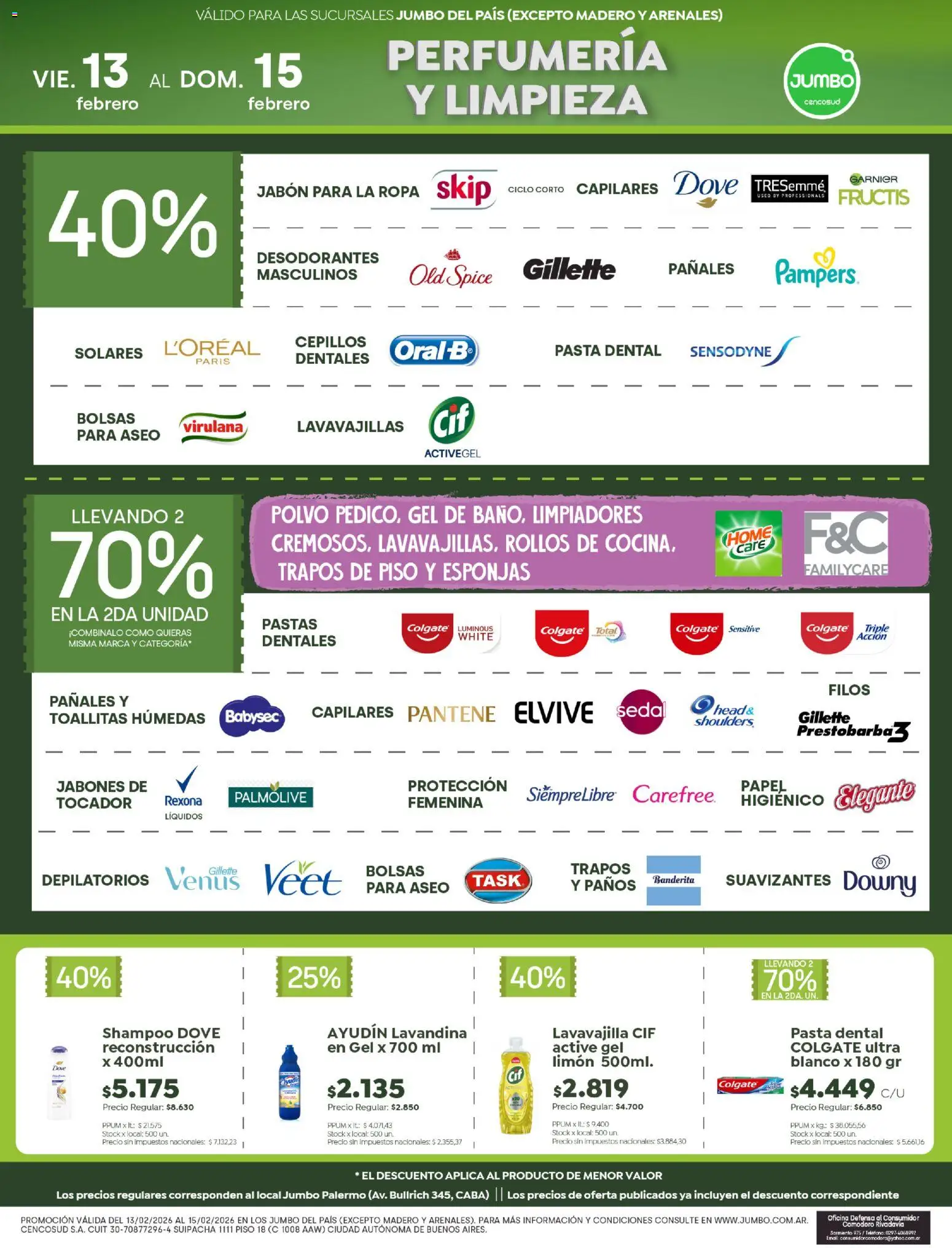 Jumbo - Ofertas | Rosario │ válido desde el 13.02.2026 | Página: 6 | Productos: Papel higiénico, Shampoo, Pasta dental, Pañales