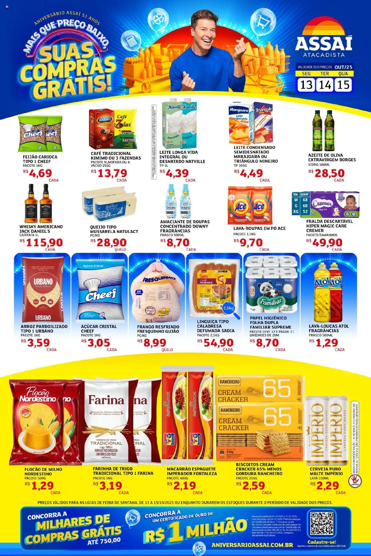 Assaí Atacadista Folheto - válido de 13.10.2025 | Página: 1 | Produtos: Celular, Pó, Amaciante de roupas, Arroz