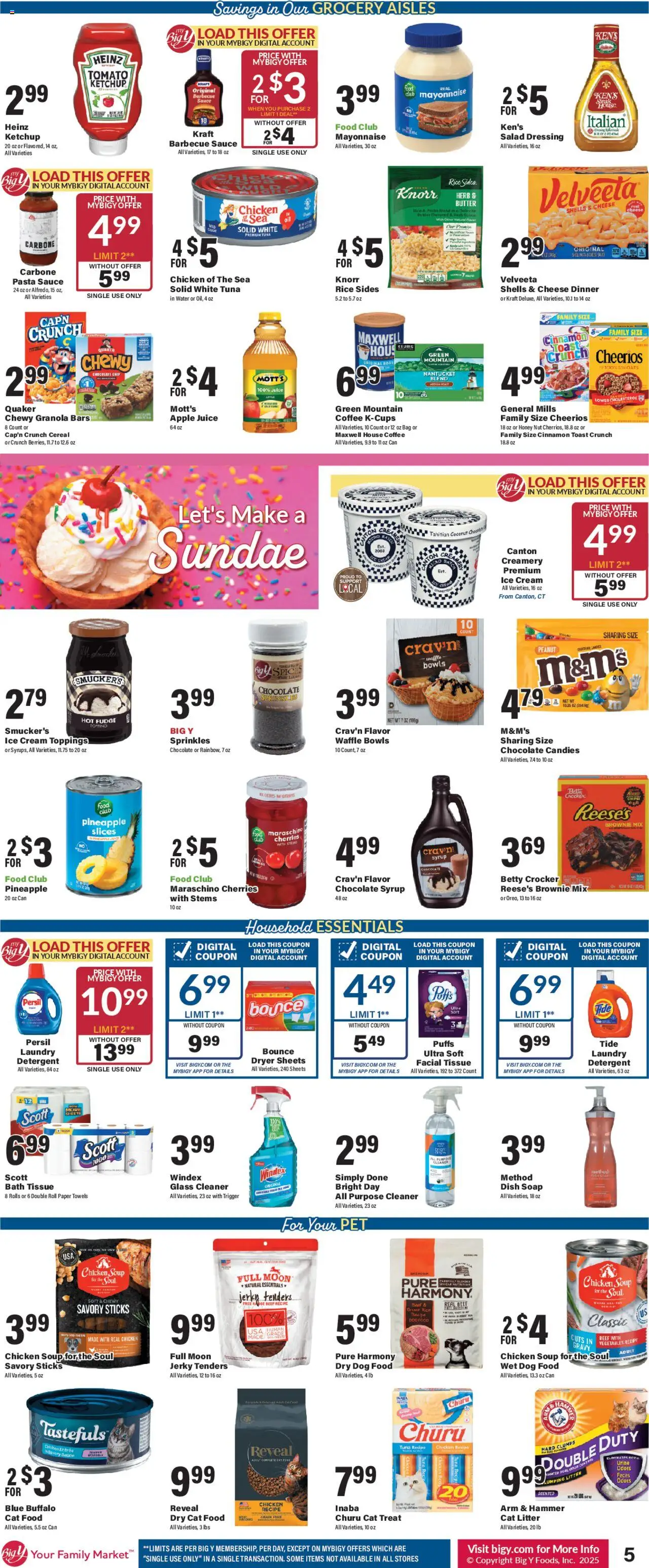 Big Y Weekly Ad - valid from 07.08.2025 | Page: 8 | Products: Cherries, Dog Food, Chocolate, Chocolate Chip