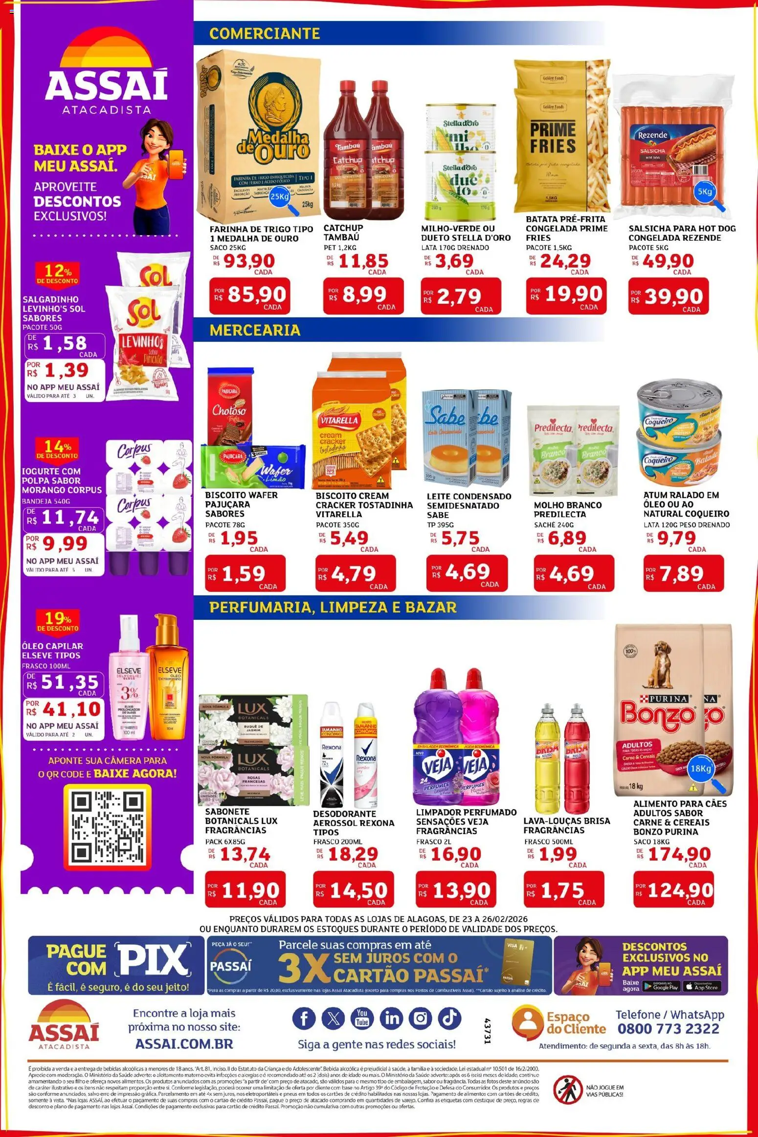 Assaí Atacadista Folheto - válido de 23.02.2026 | Página: 2 | Produtos: Iogurte, Pneus, Batata, Leite condensado