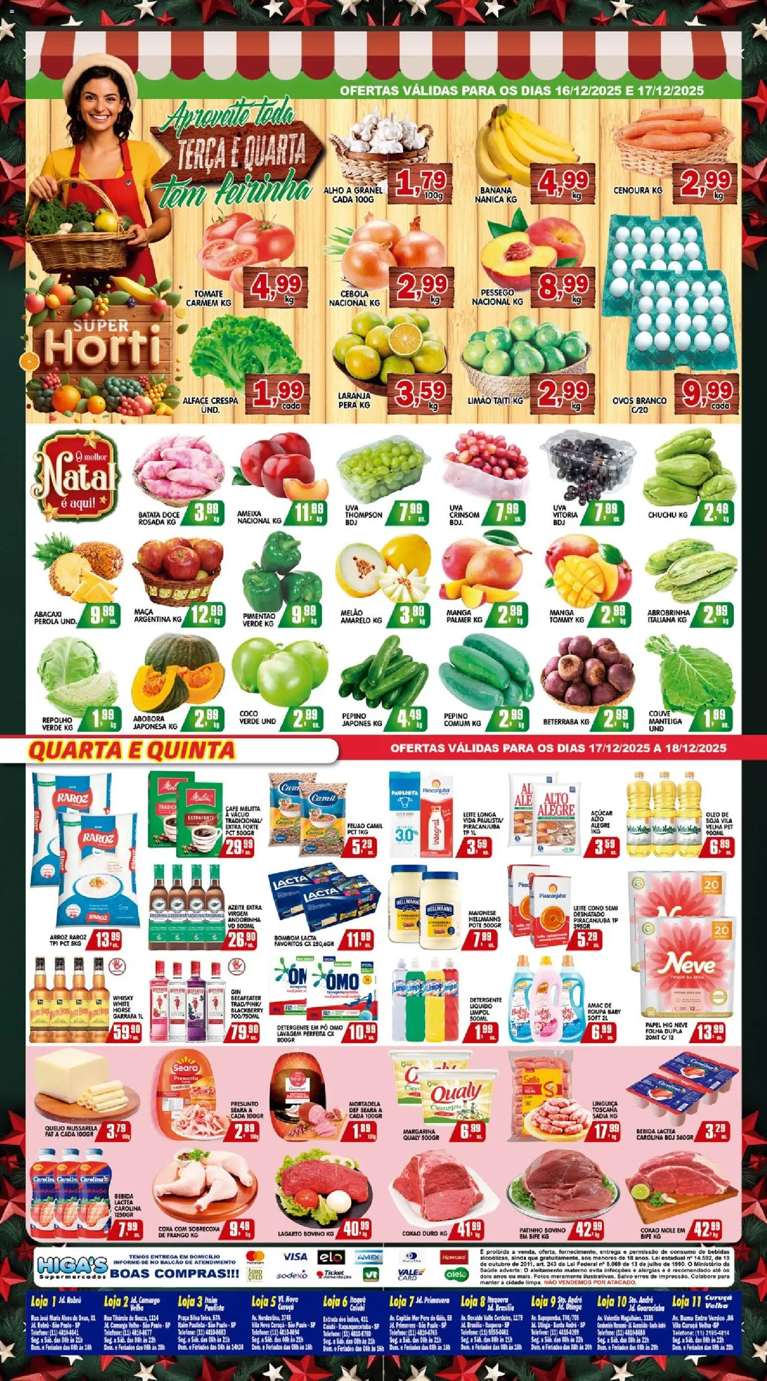 Higa's Supermercado Folheto - válido de 17.12.2025 | Página: 4 | Produtos: Chuchu, Repolho, Bombom, Margarina
