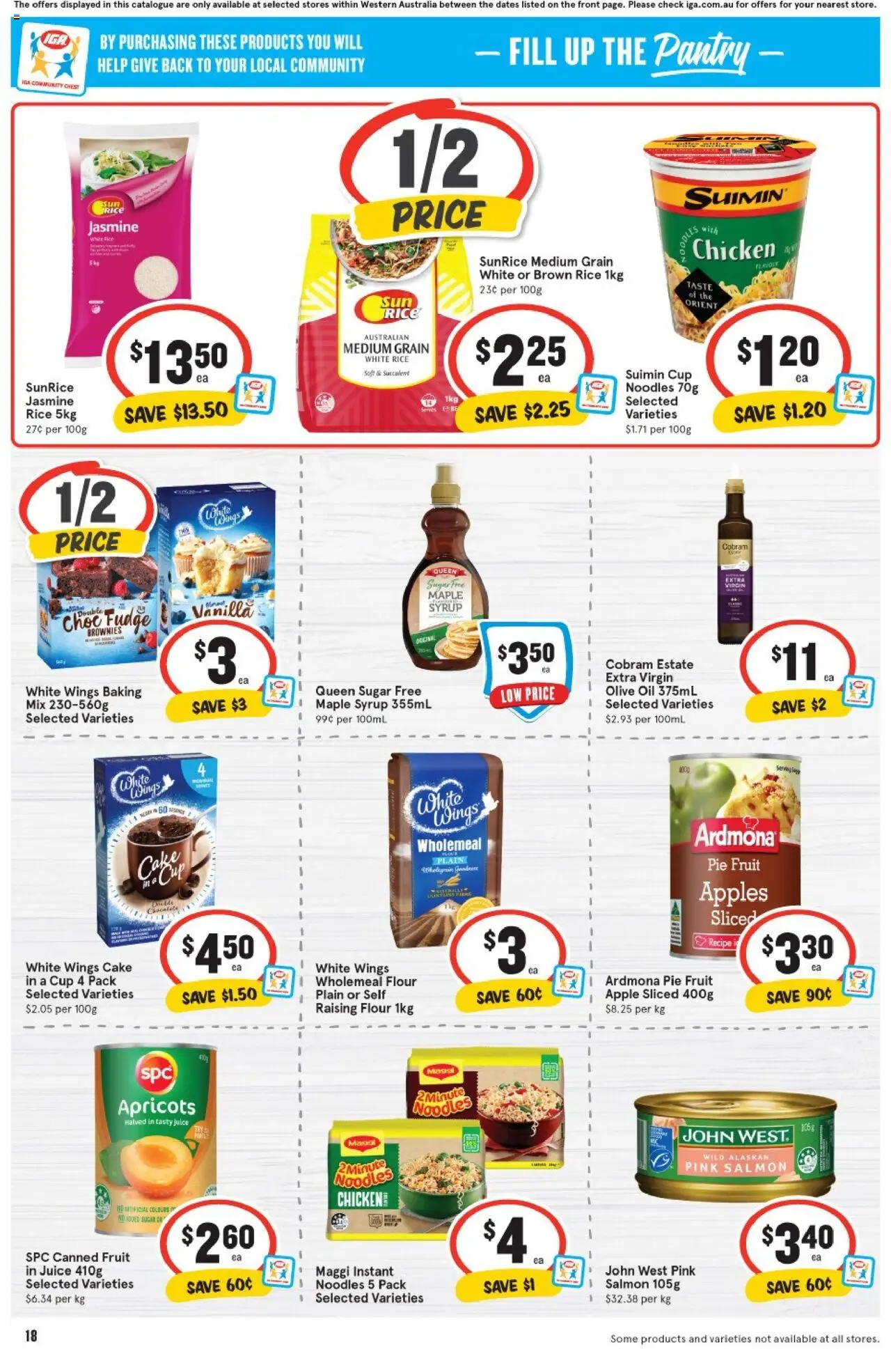 IGA catalogue - valid from 06.08.2025 | Page: 18 | Products: Flour, Tomatoes, Rice, Tortillas