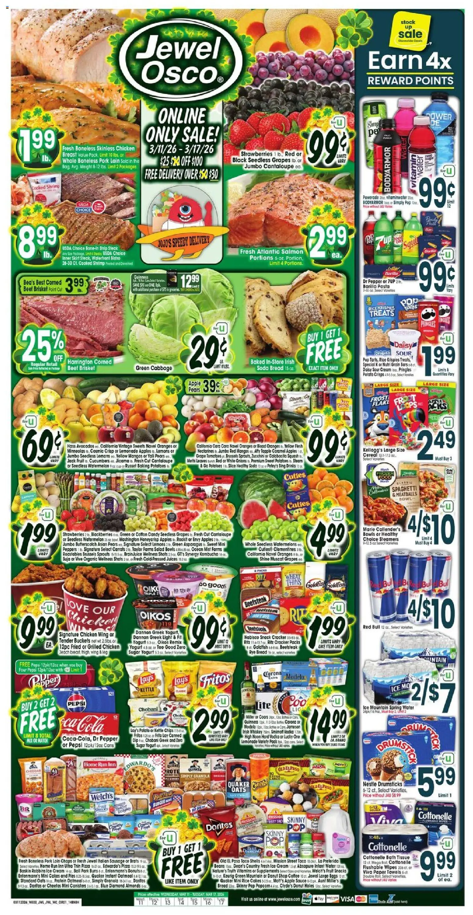 Jewel Osco Weekly Ad - valid from 11.03.2026 | Page: 1 | Products: Bath, Pasta, Salad, Sauce
