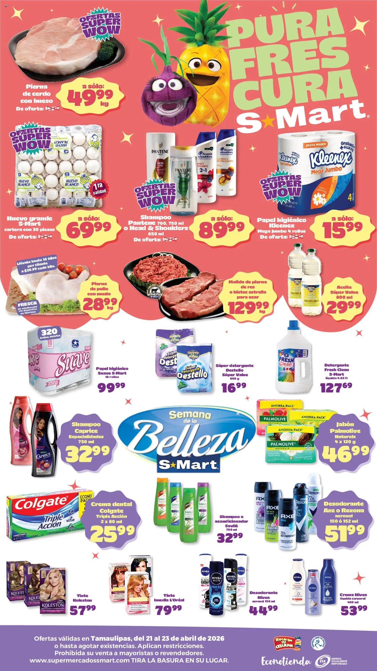 Nuevas ofertas de S-Mart válidas en toda la República Mexicana desde el 21.04.2026. ¡Encuentra las mejores ofertas en S-Mart folleto Matamoros! | Página: 2 | Productos: Desodorante, Huevo, Cacao, Jabón