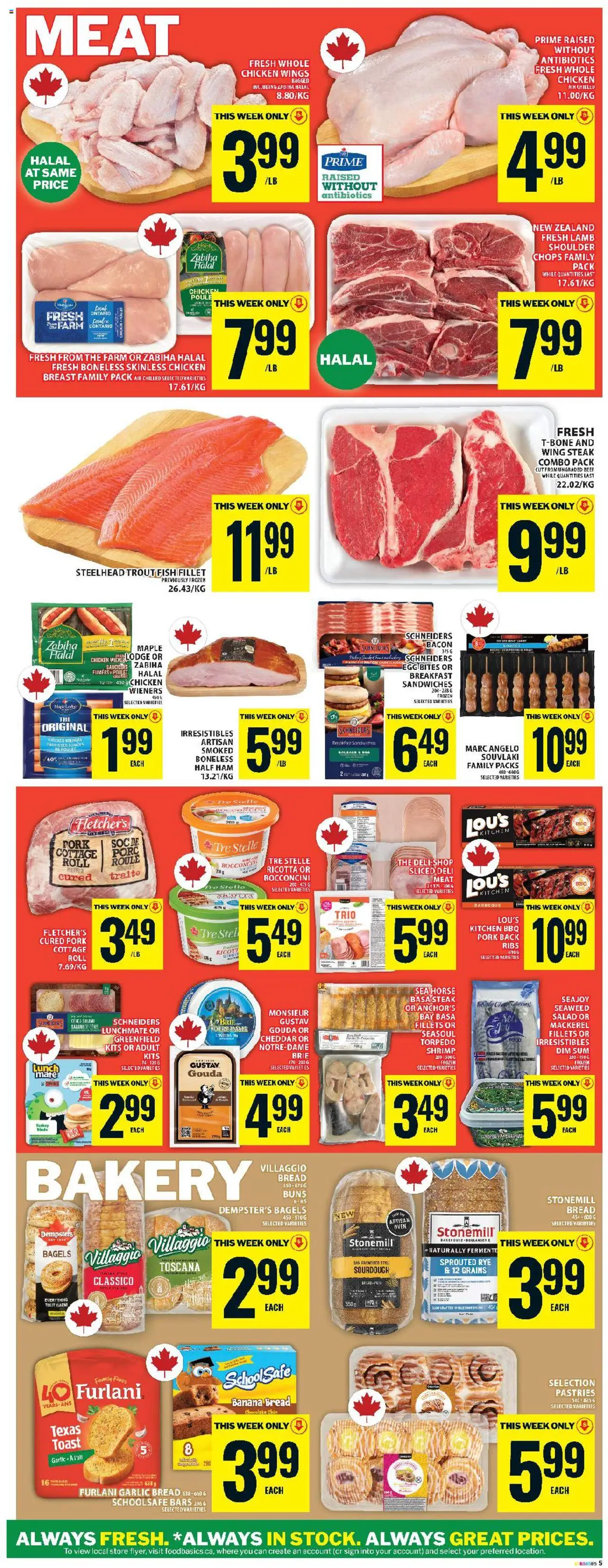 Food Basics flyer valid from 11.09.2025 | Page: 8 | Products: Salad, Turkey, Bakery, Chocolate