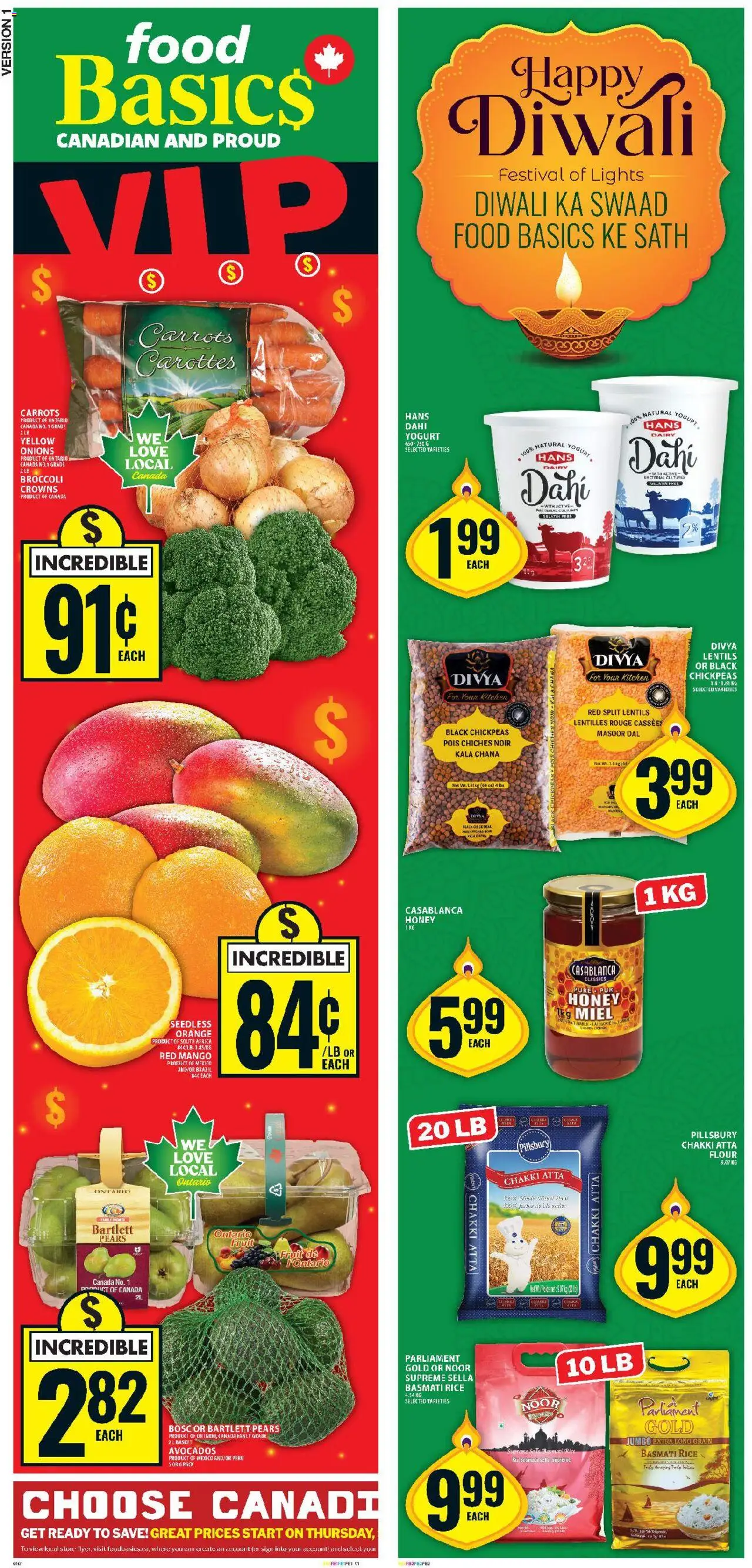 Food Basics flyer valid from 25.09.2025 | Page: 2 | Products: Rice, Basket, Yogurt