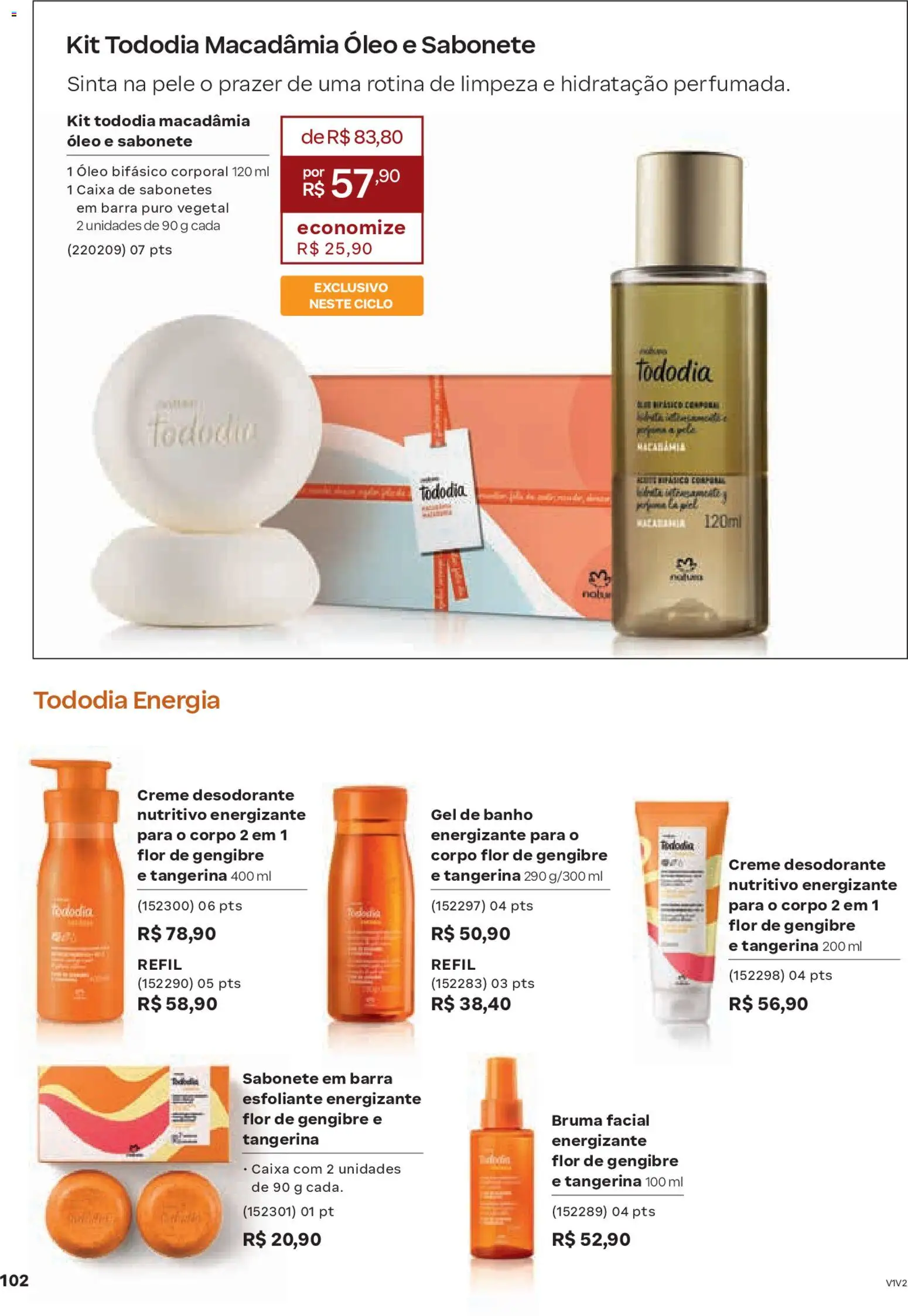 Natura Folheto - válido de 04.02.2026 | Página: 102 | Produtos: Desodorante, Caixa, Óleo, Sabonete