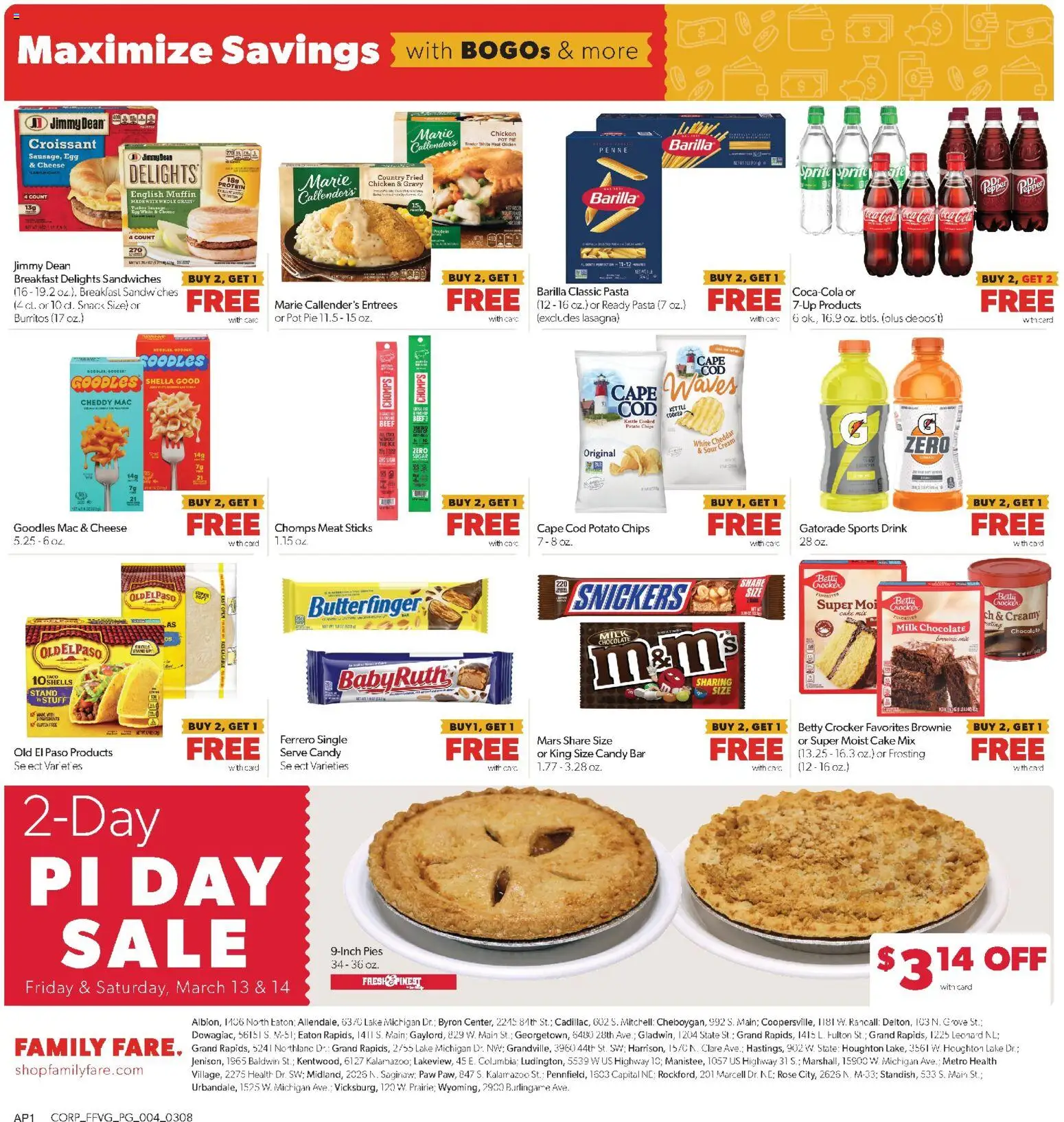 Family Fare Weekly Ad - valid from 08.03.2026 | Page: 4 | Products: Chips, Cream, Muffin, Kettle