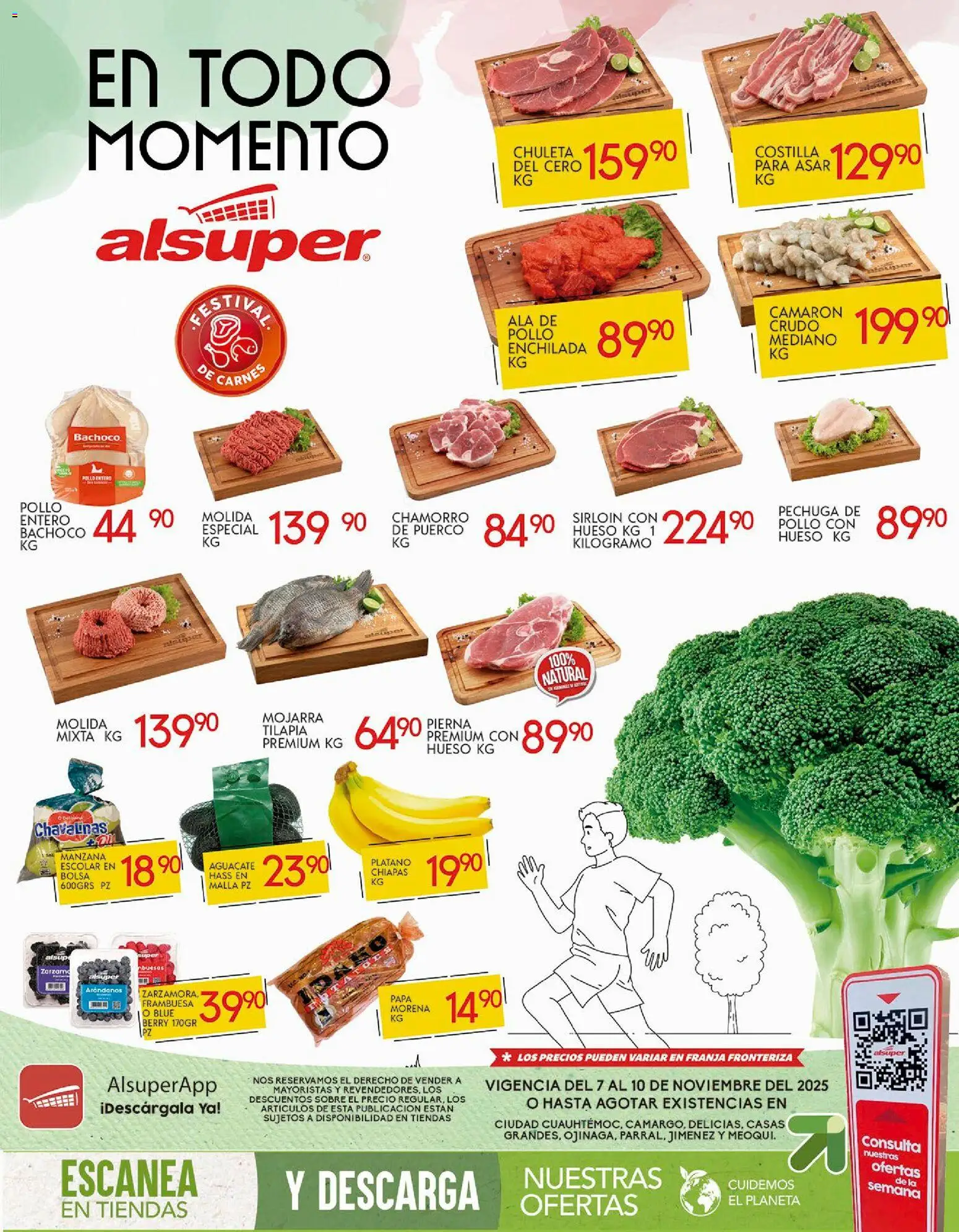 Nuevas ofertas de Alsuper válidas en toda la República Mexicana desde el 07.11.2025. ¡Encuentra las mejores ofertas en Alsuper folleto! | Página: 1 | Productos: Pollo, Plátano, Aguacate, Sobre