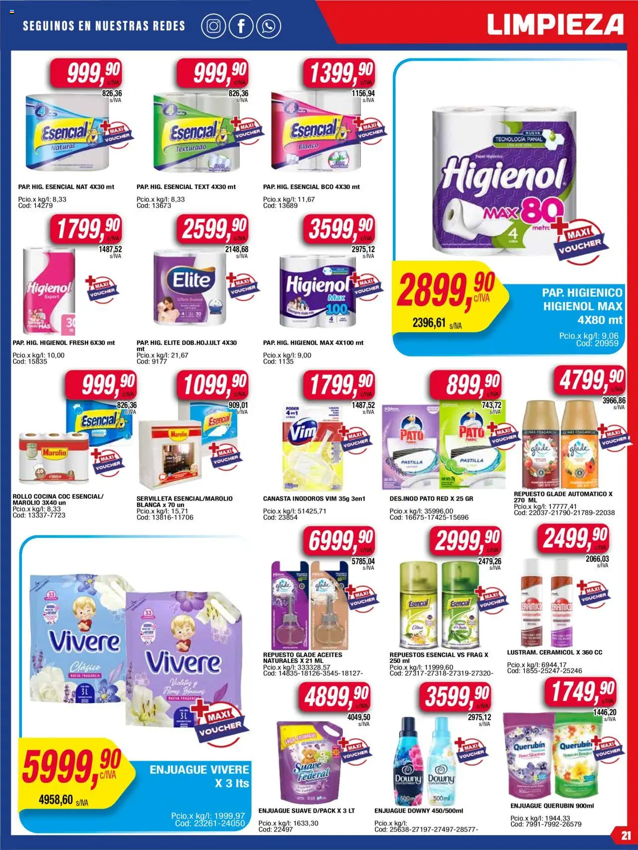 Maxiconsumo ofertas │ válido desde el 04.08.2025 | Página: 21 | Productos: Cocina, Cava, Canasta