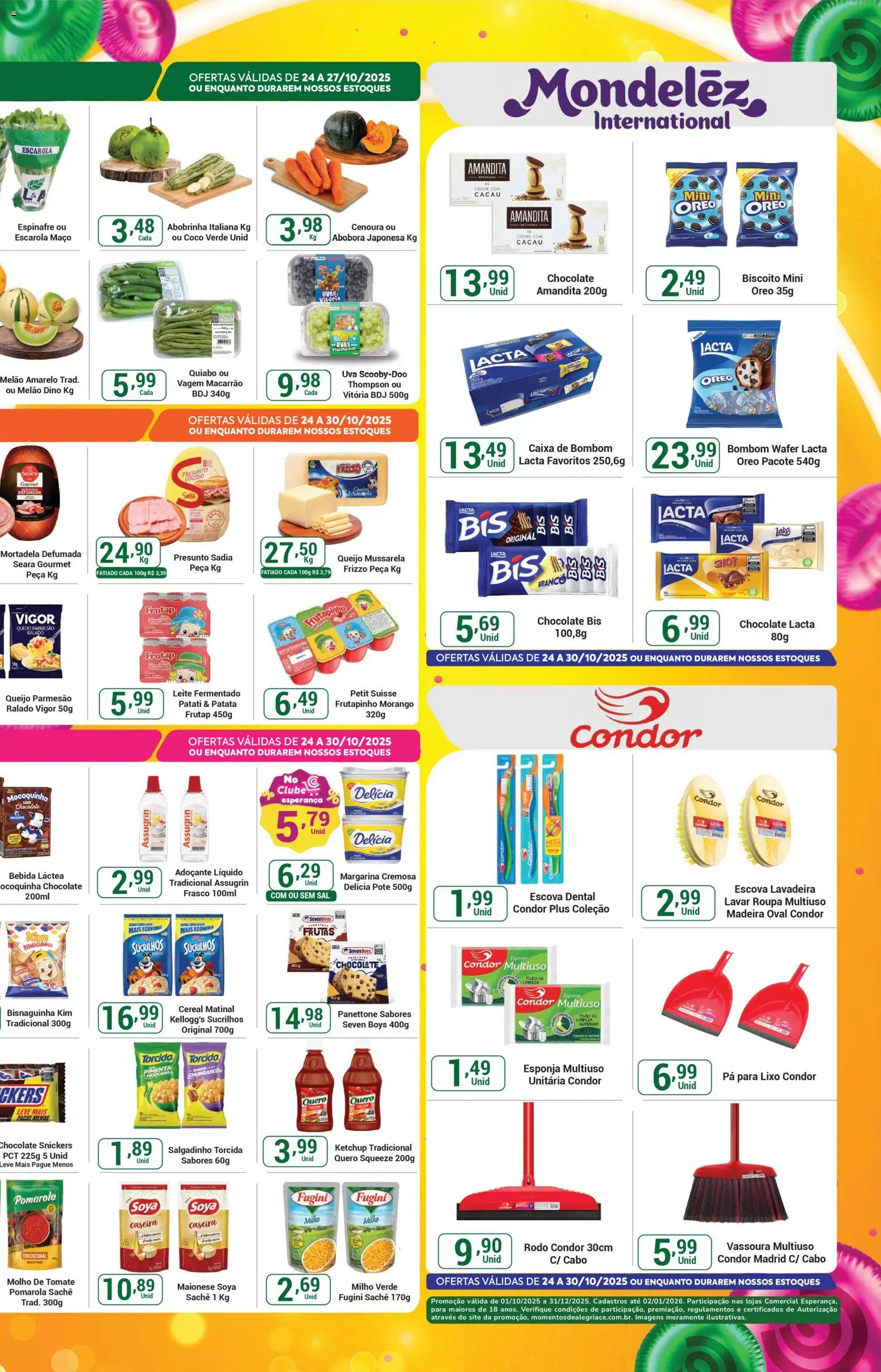 Comercial Esperança Folheto - válido de 24.10.2025 | Página: 3 | Produtos: Espinafre, Macarrão, Queijo parmesão, Maionese