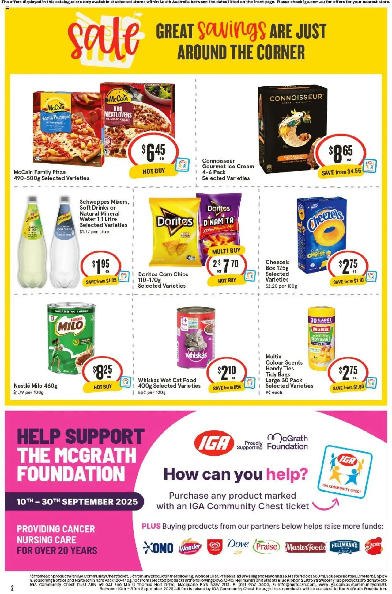 IGA catalogue - valid from 24.09.2025 | Page: 2 | Products: Cheese, Pineapple, Cream, Ice cream
