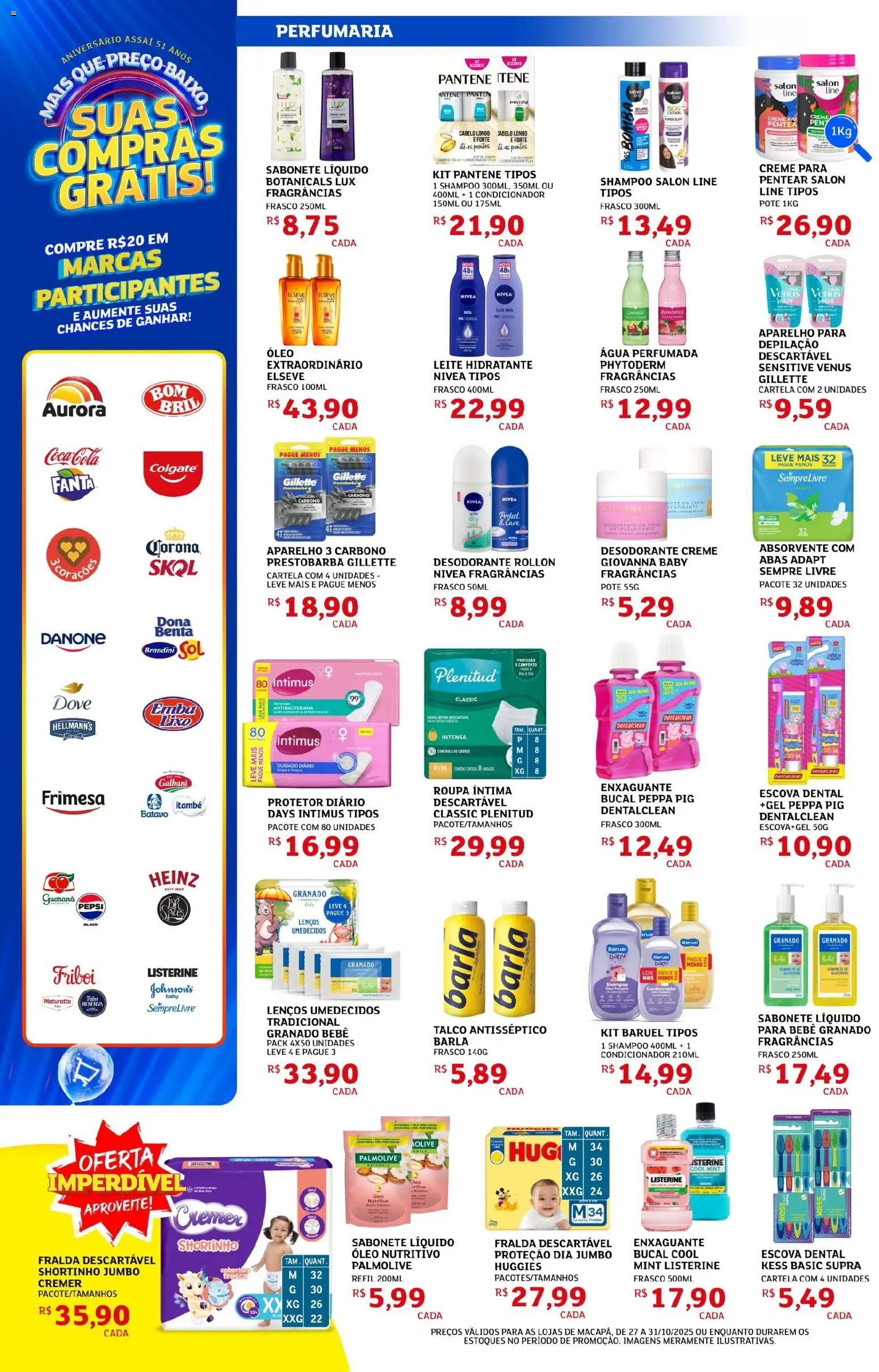 Assaí Atacadista Folheto - válido de 27.10.2025 | Página: 6 | Produtos: Talco, Fanta, Pá, Sabonete líquido