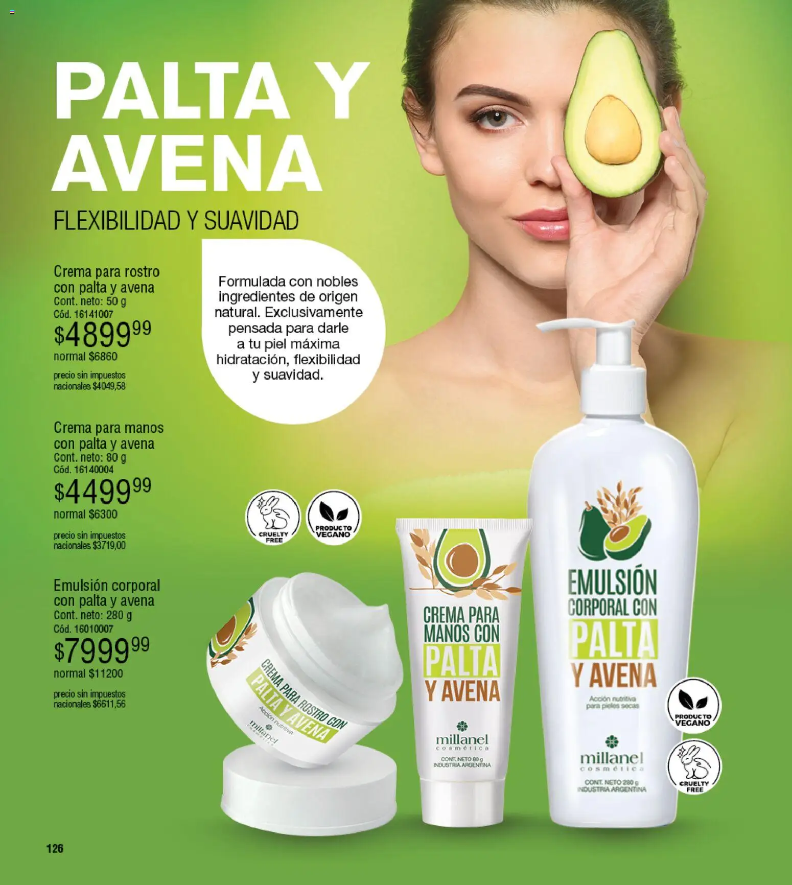 Millanel - Catálogo │ válido desde el 27.04.2026 | Página: 126 | Productos: Avena, Emulsión, Palta, Crema