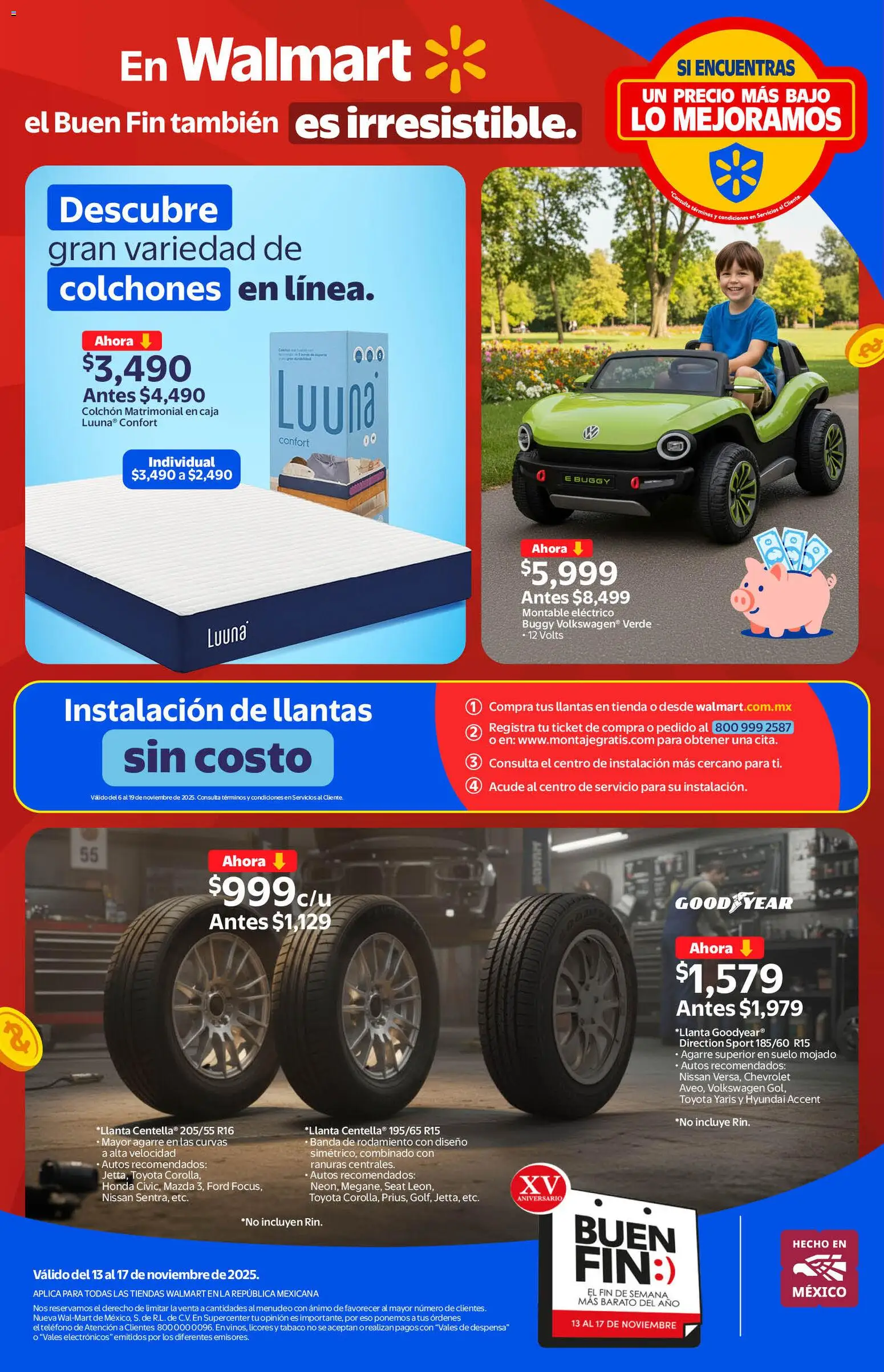 Nuevas ofertas de Walmart válidas en toda la República Mexicana desde el 13.11.2025. ¡Encuentra las mejores ofertas en Walmart Buen Fin ! | Página: 9 | Productos: Colchón, Caja, Teléfono
