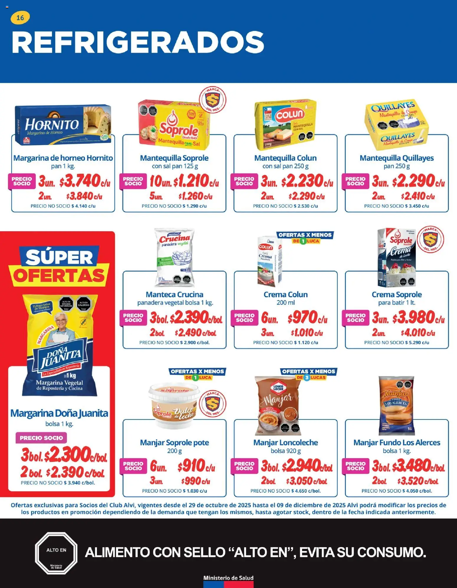 Alvi catálogo │ válido desde el 04.11.2025 | Página: 16 | Productos: Sal, Bolsa, Leche, Crema de leche