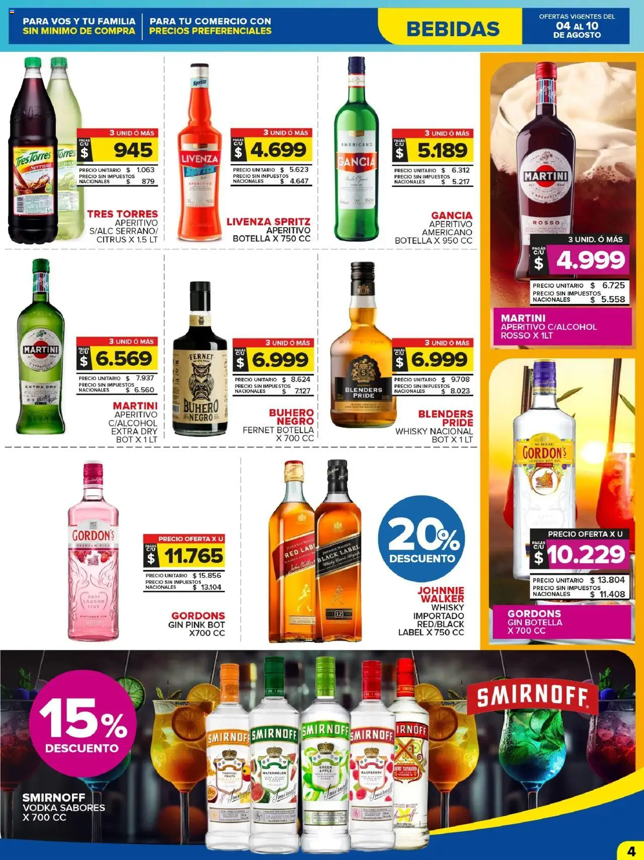 Carrefour Maxi catálogo │ válido desde el 04.08.2025 | Página: 4 | Productos: Whisky, Botella, Gin, Fernet