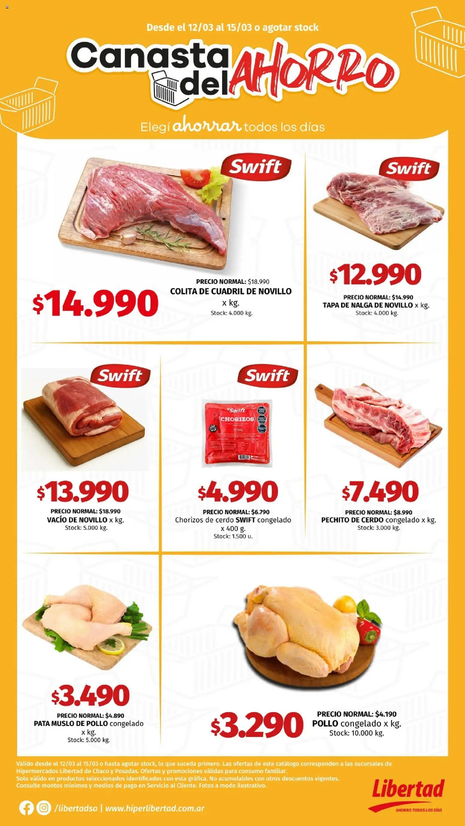 Hipermercado Libertad catálogo │ válido desde el 12.03.2026 | Página: 2 | Productos: Pollo, Cerdo, Canasta