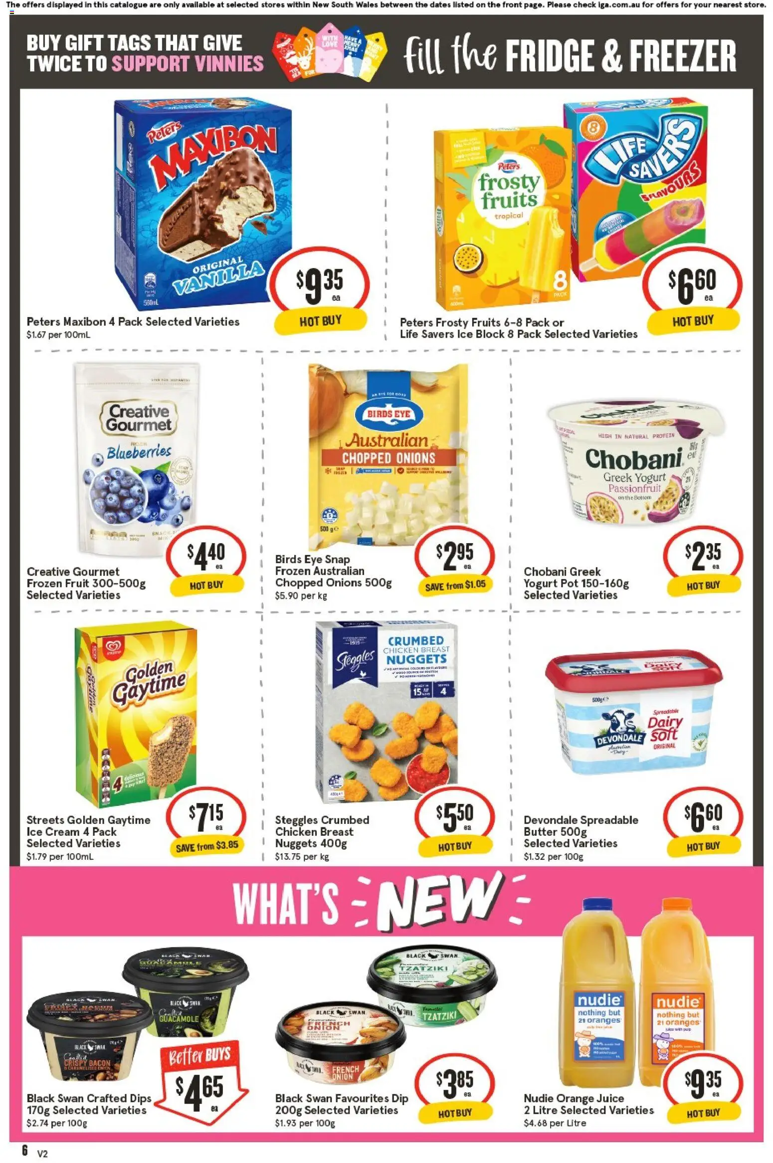 IGA catalogue - valid from 26.11.2025 | Page: 6 | Products: Dairy, Juice, Chicken, Freezer